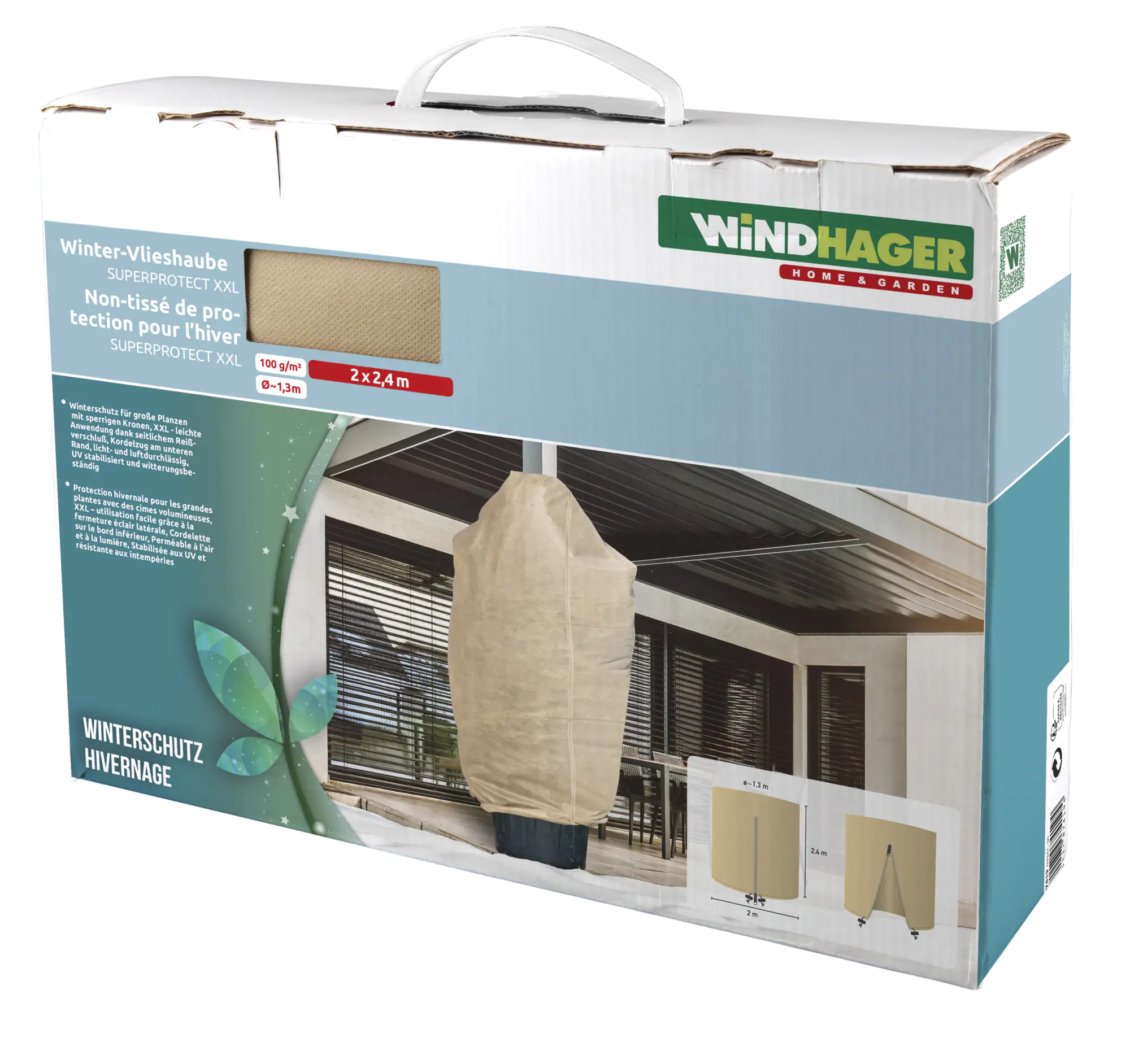 9003117074194_4 Windhager Vlieshaube Super-Protect XXL 2 x 2,4 m, beige