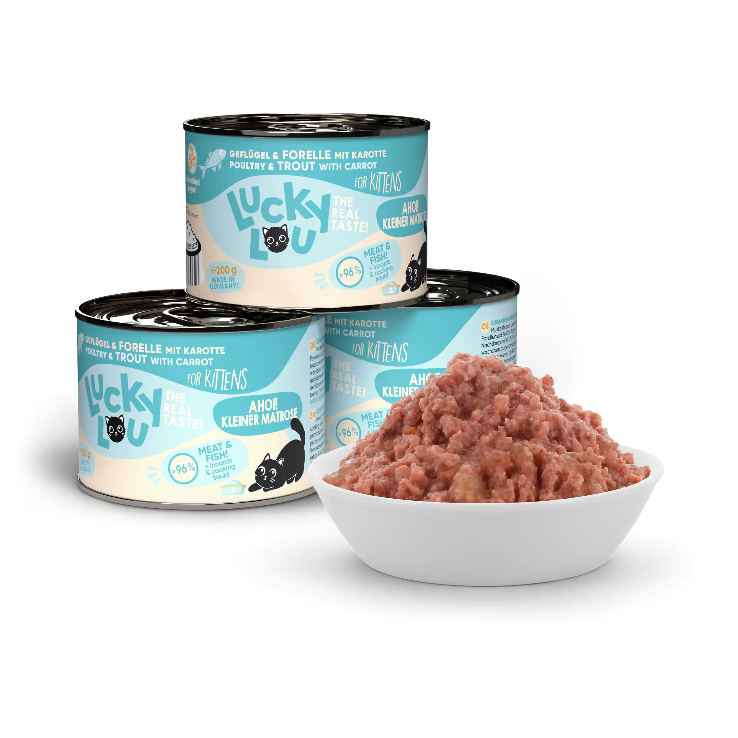 Lucky Lou Kittenfutter Geflügel und Forelle 200 g