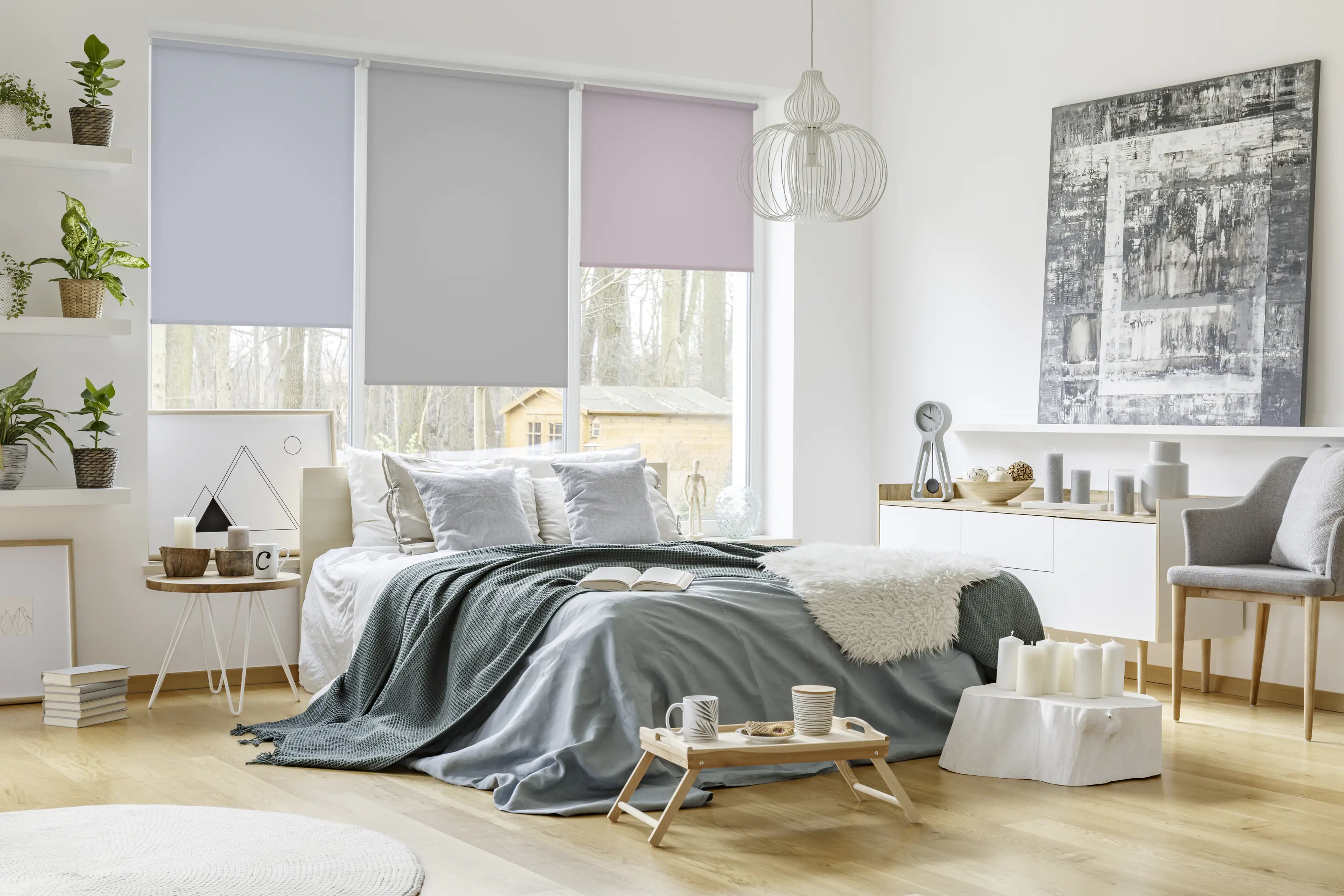 Gardinia EasyFix Rollo rauchblau 75 x 150 cm