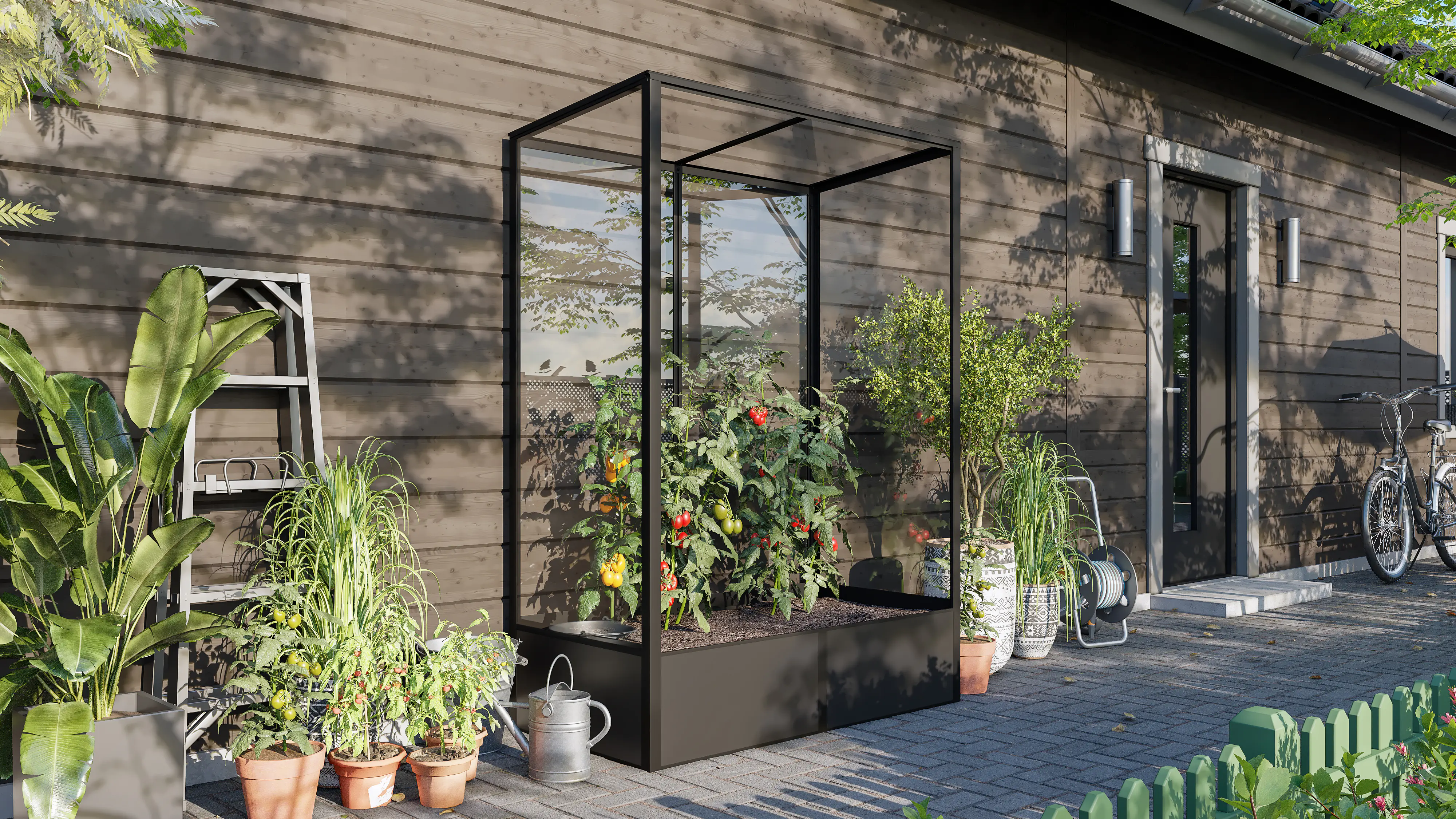 Vitavia Tomatenhaus Napoli 900 ESG 3 mm schwarz 131 x 68 cm