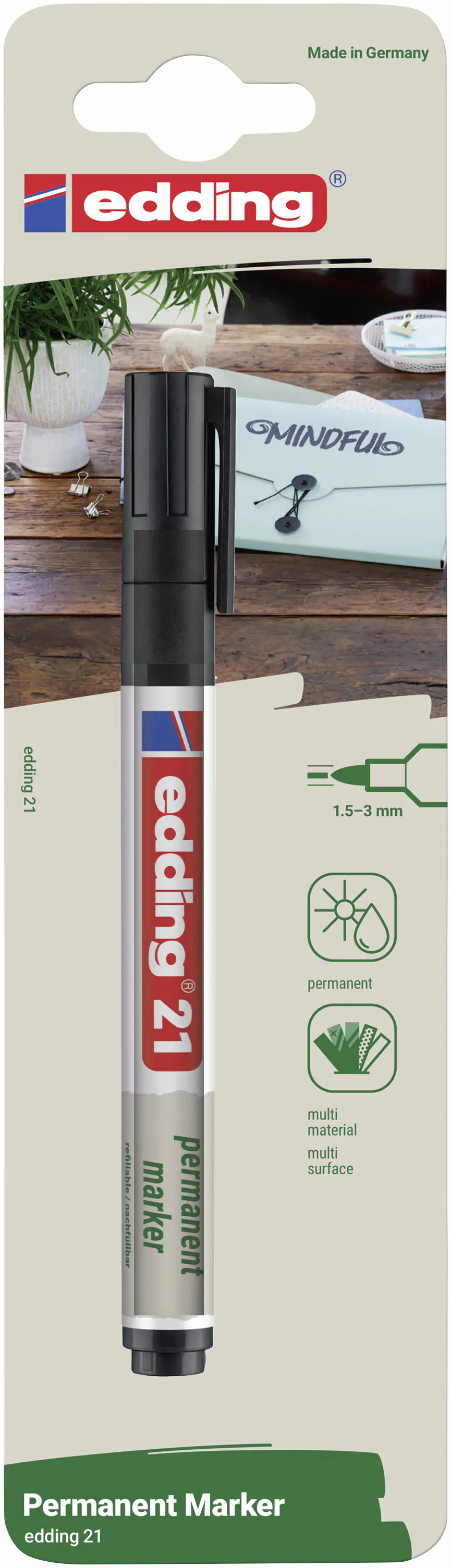 edding 21 EcoLine permanent marker schwarz 1,5 - 3 mm