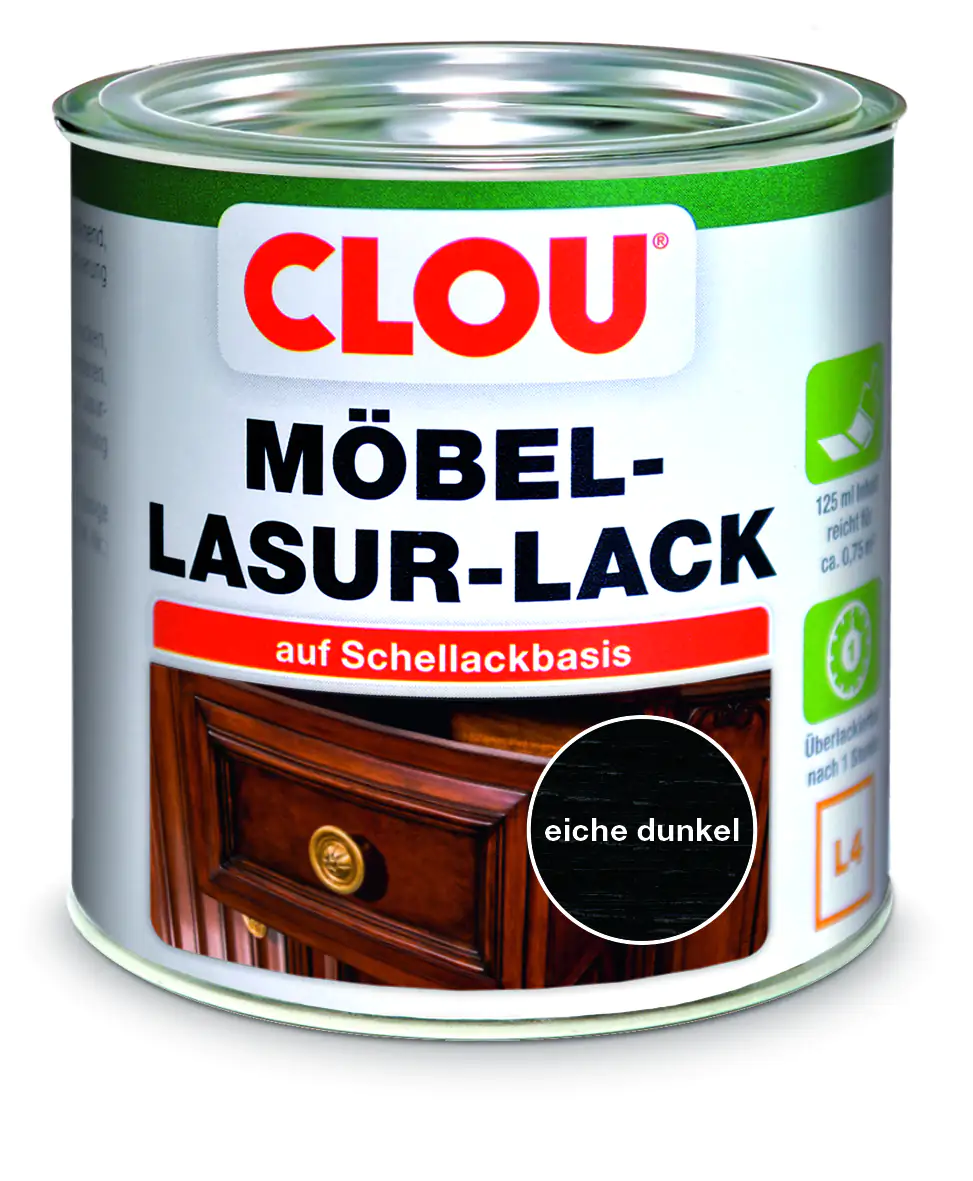 Clou Möbel Lack L4 125 ml eiche dunkel