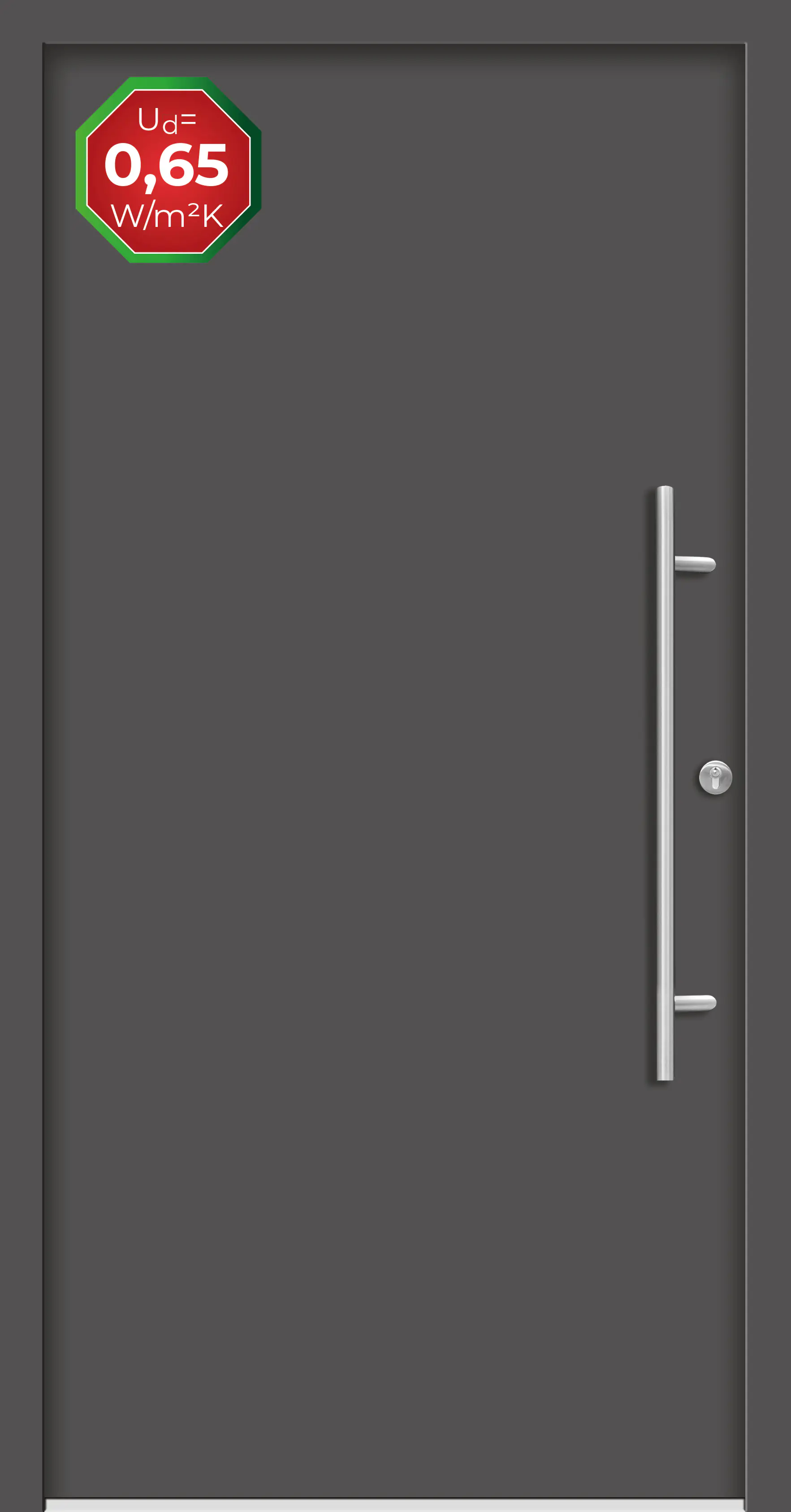 Splendoor Haustür Passivedoor Premium B05 Anthrazit DIN Rechts 110 x 210 cm