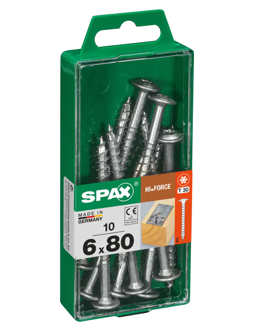 Spax Holzbauschrauben 6.0 x 80 mm TX 30 Tellerkopf - 10 Stk.
