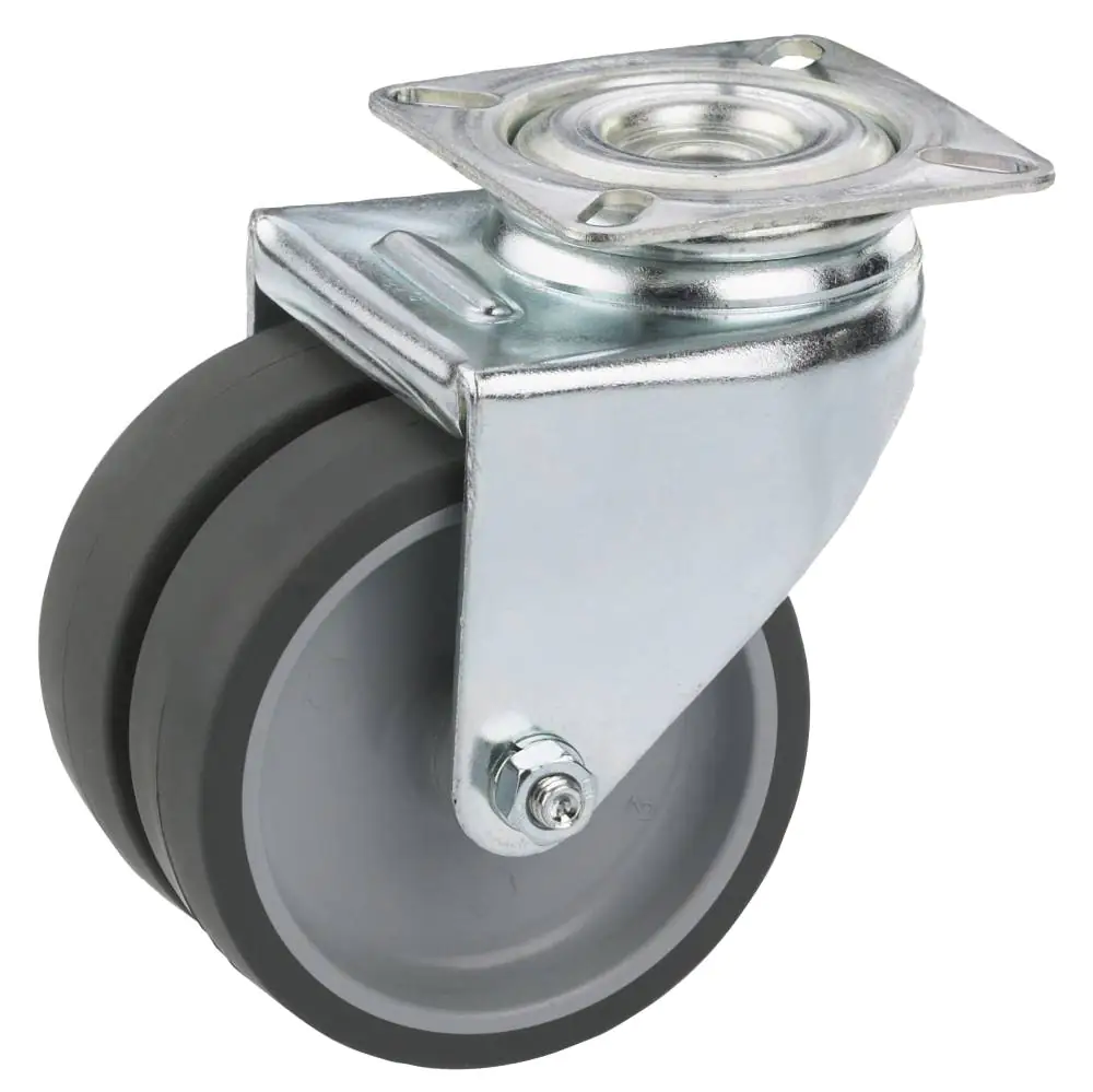 Lenkrolle mit Platte 50 x 18 mm, Tragkr. 80 kg