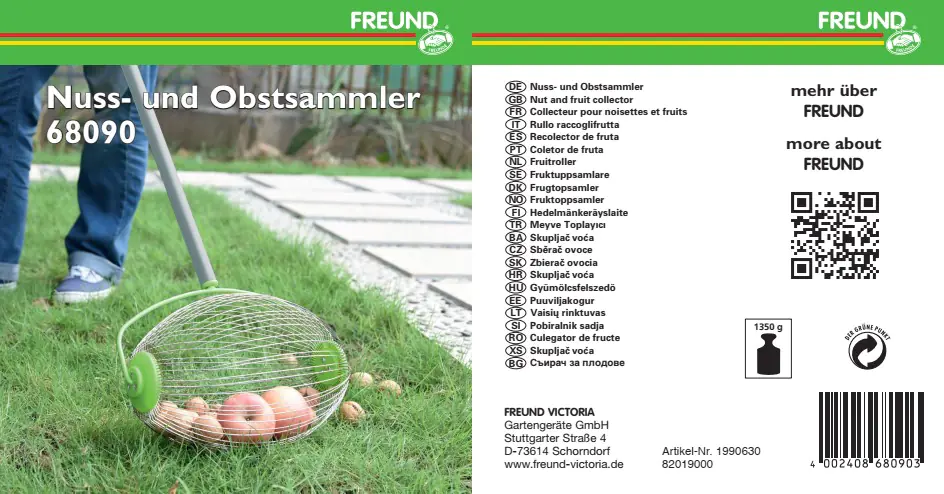 Freund Victoria Nuss- und Obstsammler 30 cm Arbeitsbreite Freund Victoria Nuss- und Obstsammler 30 cm Arbeitsbreite