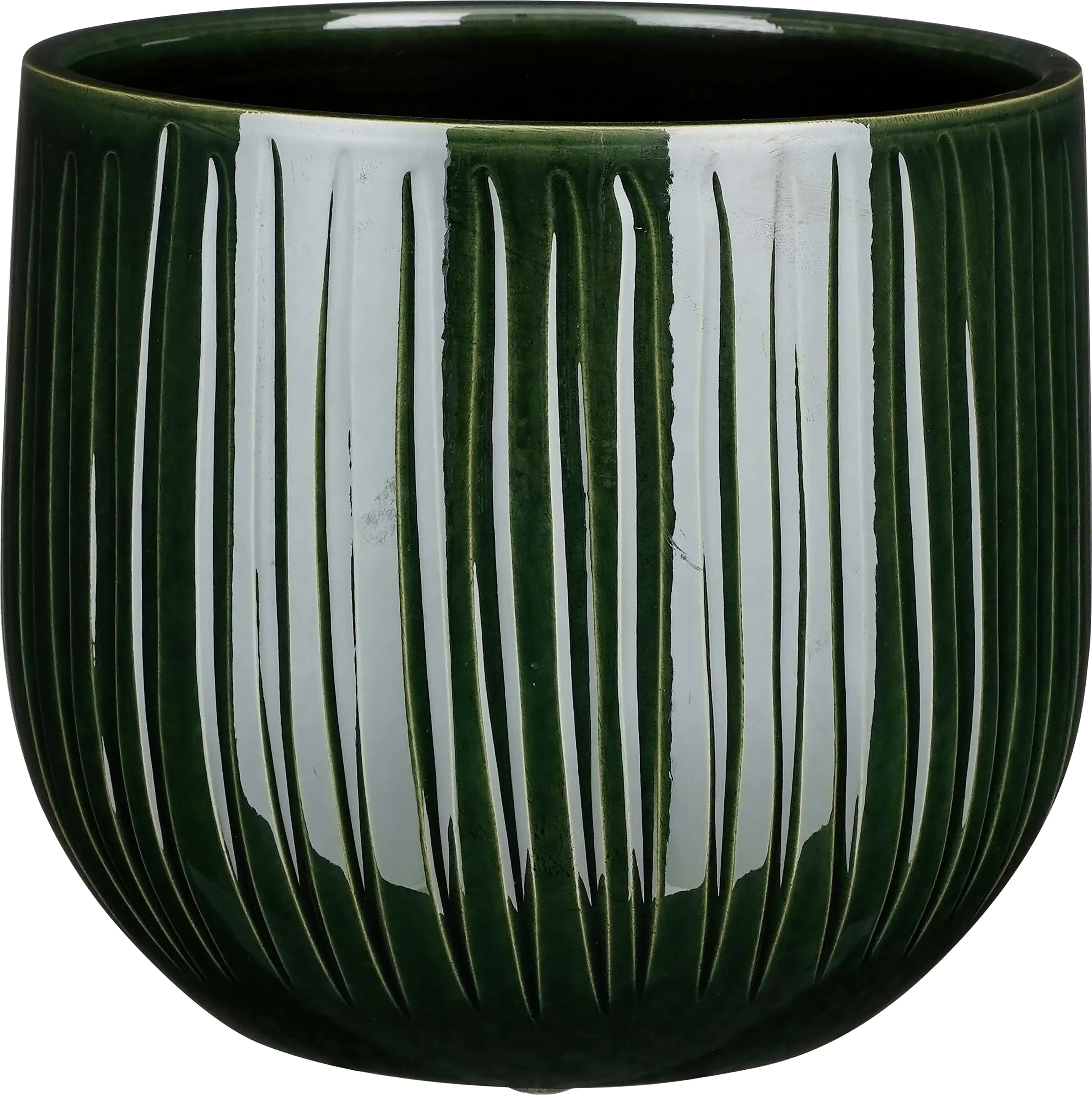 Mica Übertopf Pablo  Ø 25 x 20 cm dunkelgrün ribble