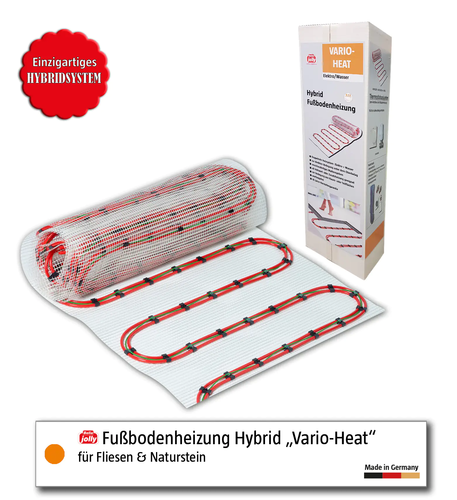 Jollytherm Fußbodenheizung Vario-Heat Hybridsystem 2,5m²