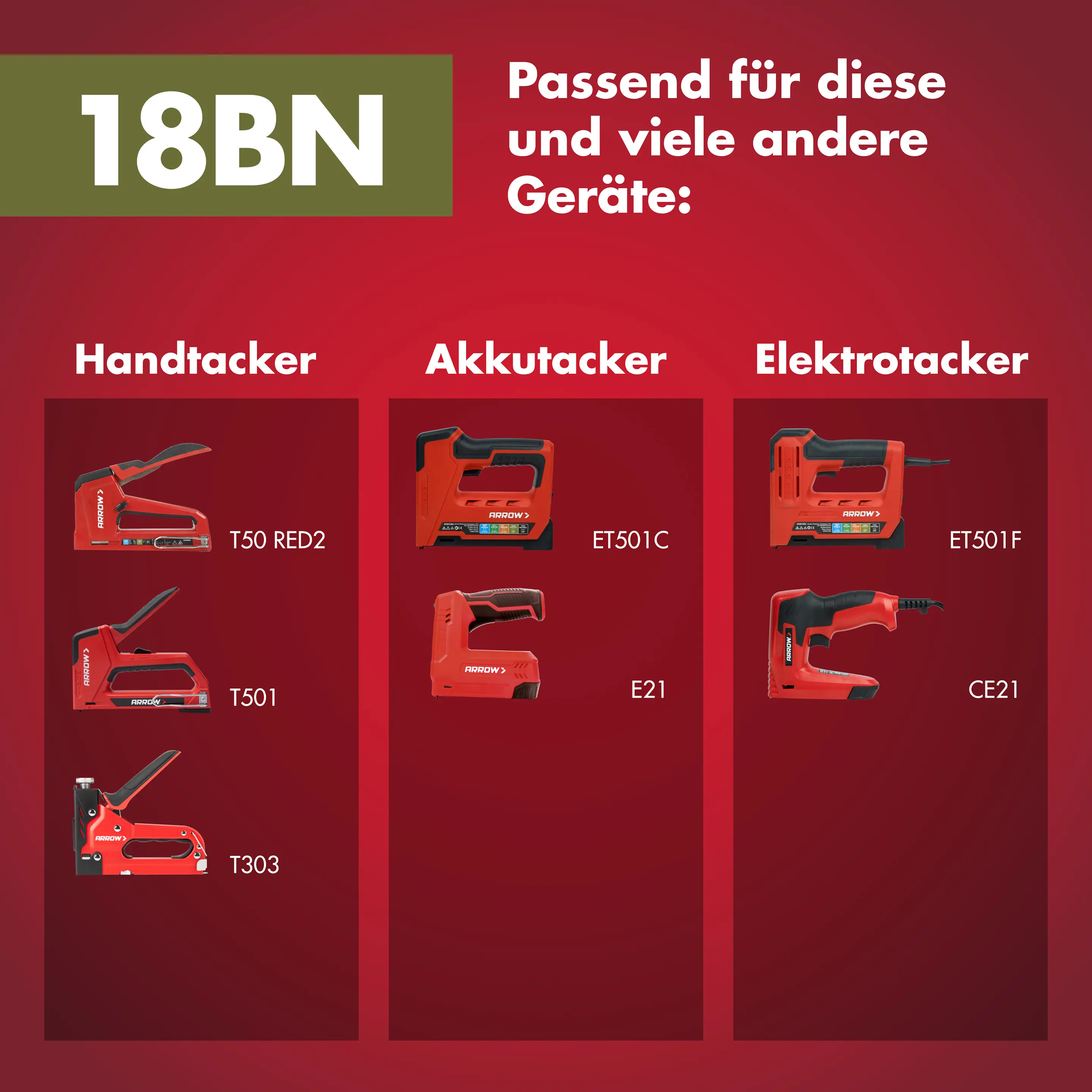 Arrow Tackernägel Typ 18BN 16 mm 1000 Stück