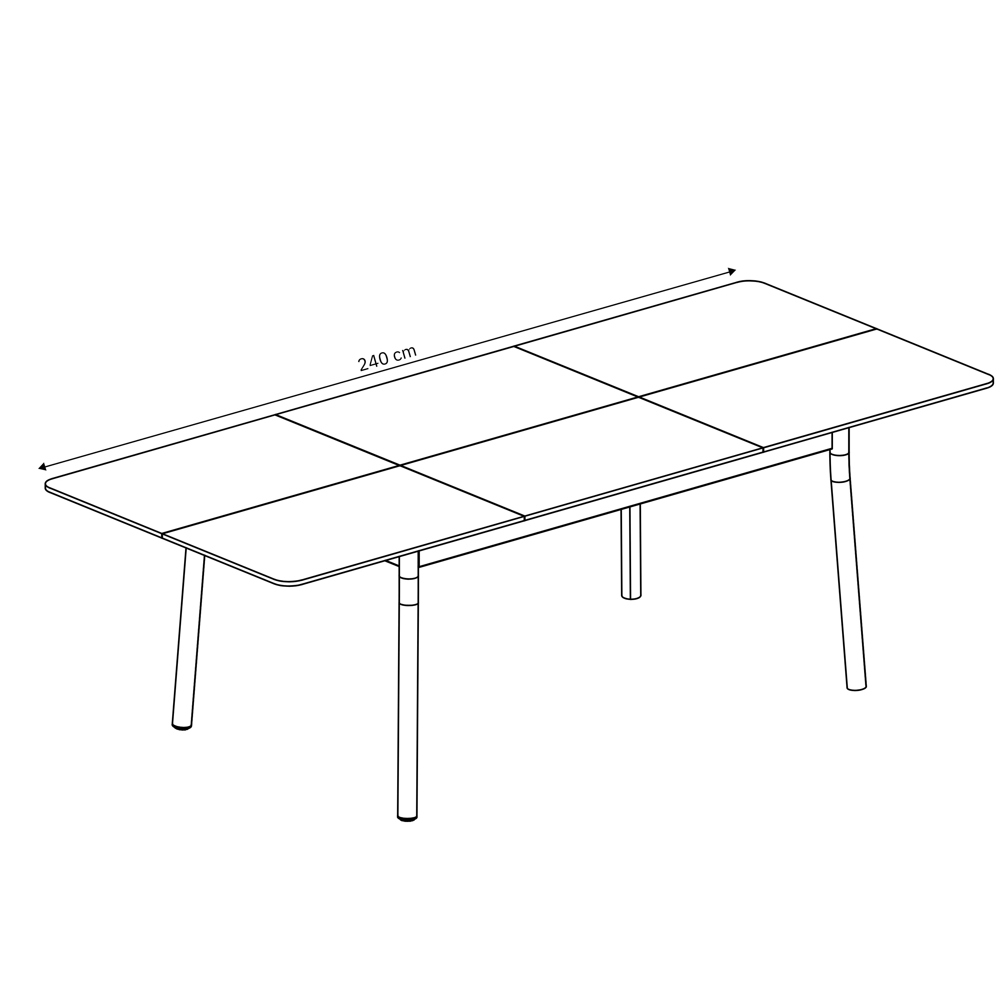 Primaster Gartentisch Taormina 160 x 99,8 cm ausziehbar bis 2,40 m Aluminium