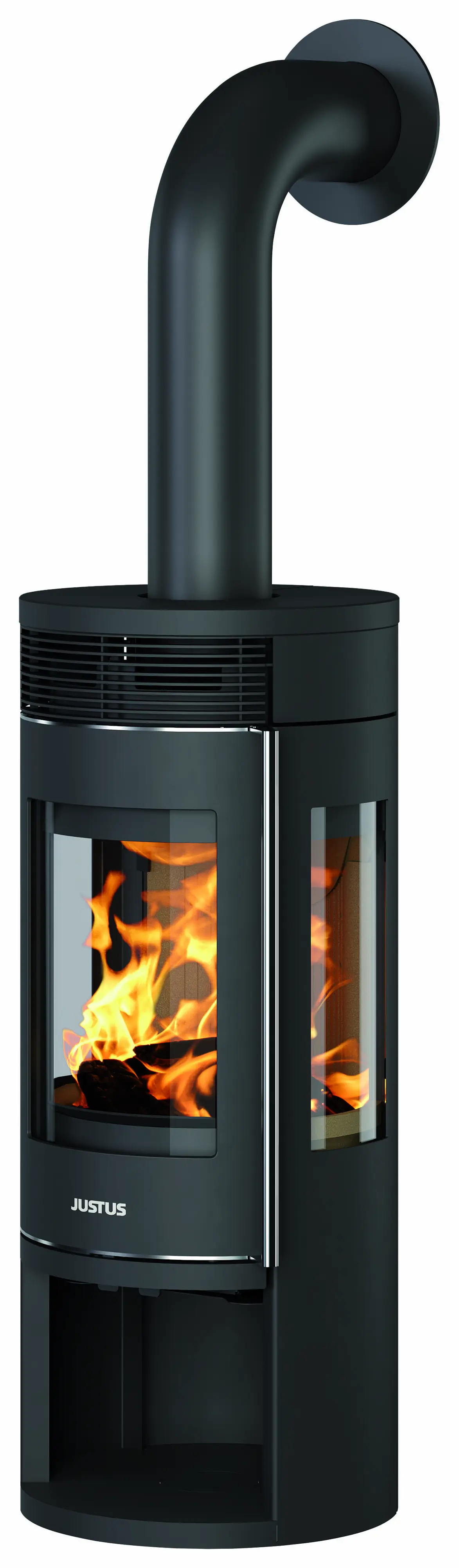 Justus Kaminofen Mino Trios 2.0 Stahl schwarz mit Abdeckplatte Guss schwarz 5,5 kW Justus Kaminofen Mino Trios 2.0 Stahl schwarz mit Abdeckplatte Guss schwarz 5,5 kW