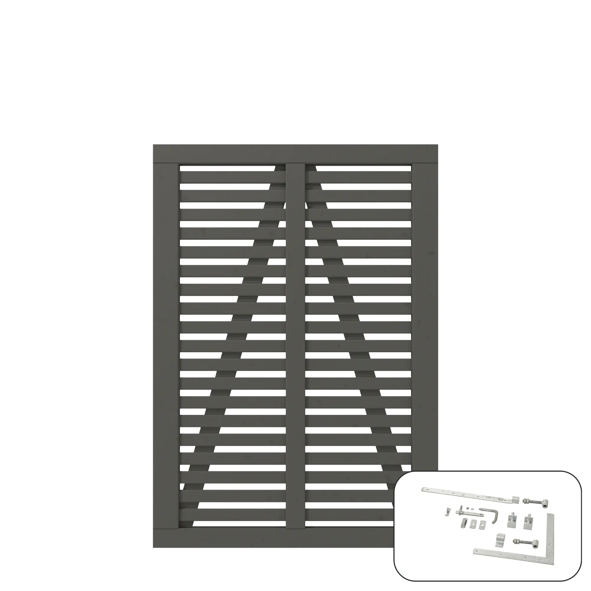 Plus Einzeltor Harmoni inkl. Beschläge 100 x 140 cm umbragrau fungizidbehandelt