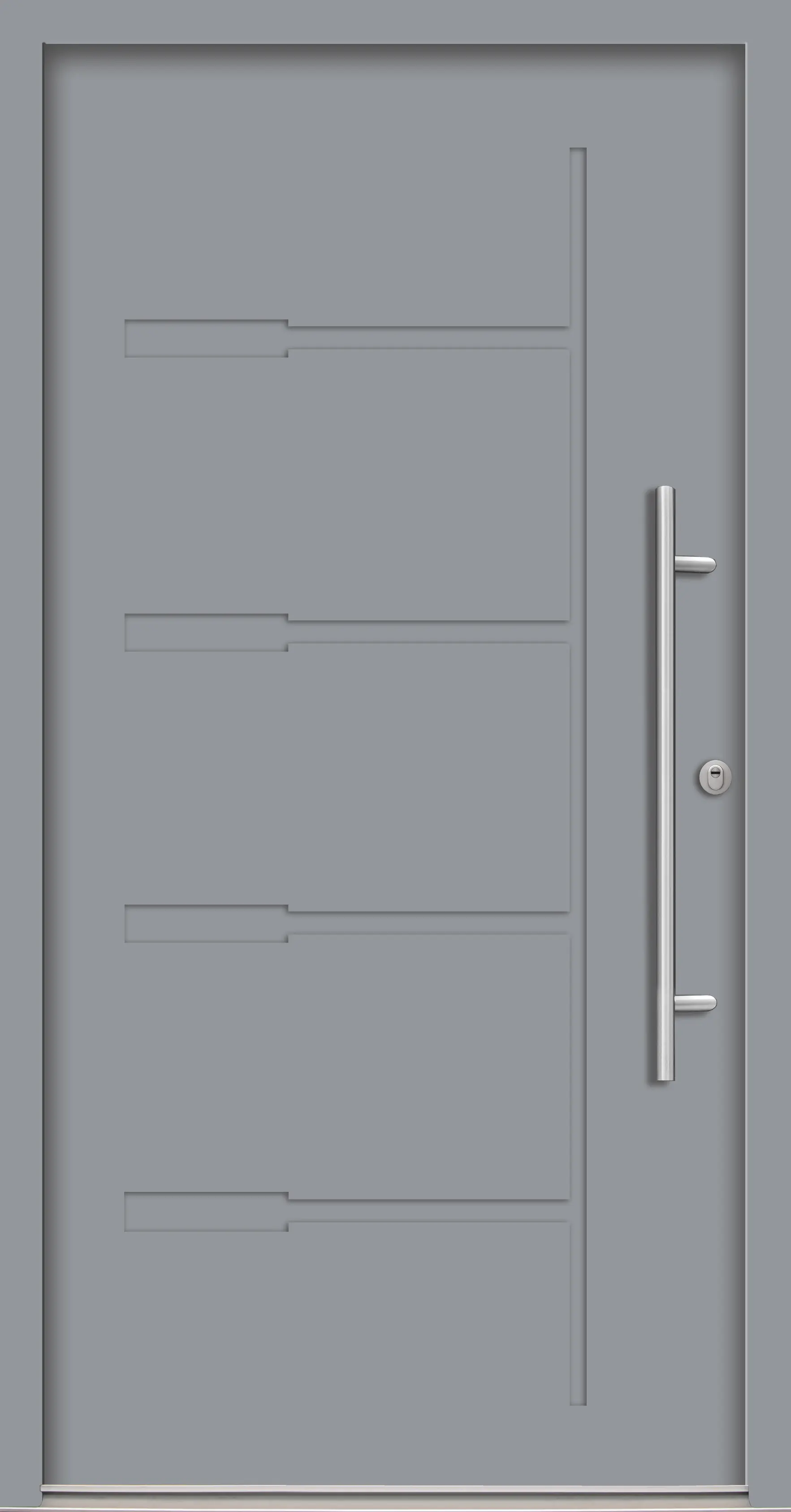 Splendoor Haustür Passivedoor Premium H1 Grau DIN Rechts 110 x 210 cm