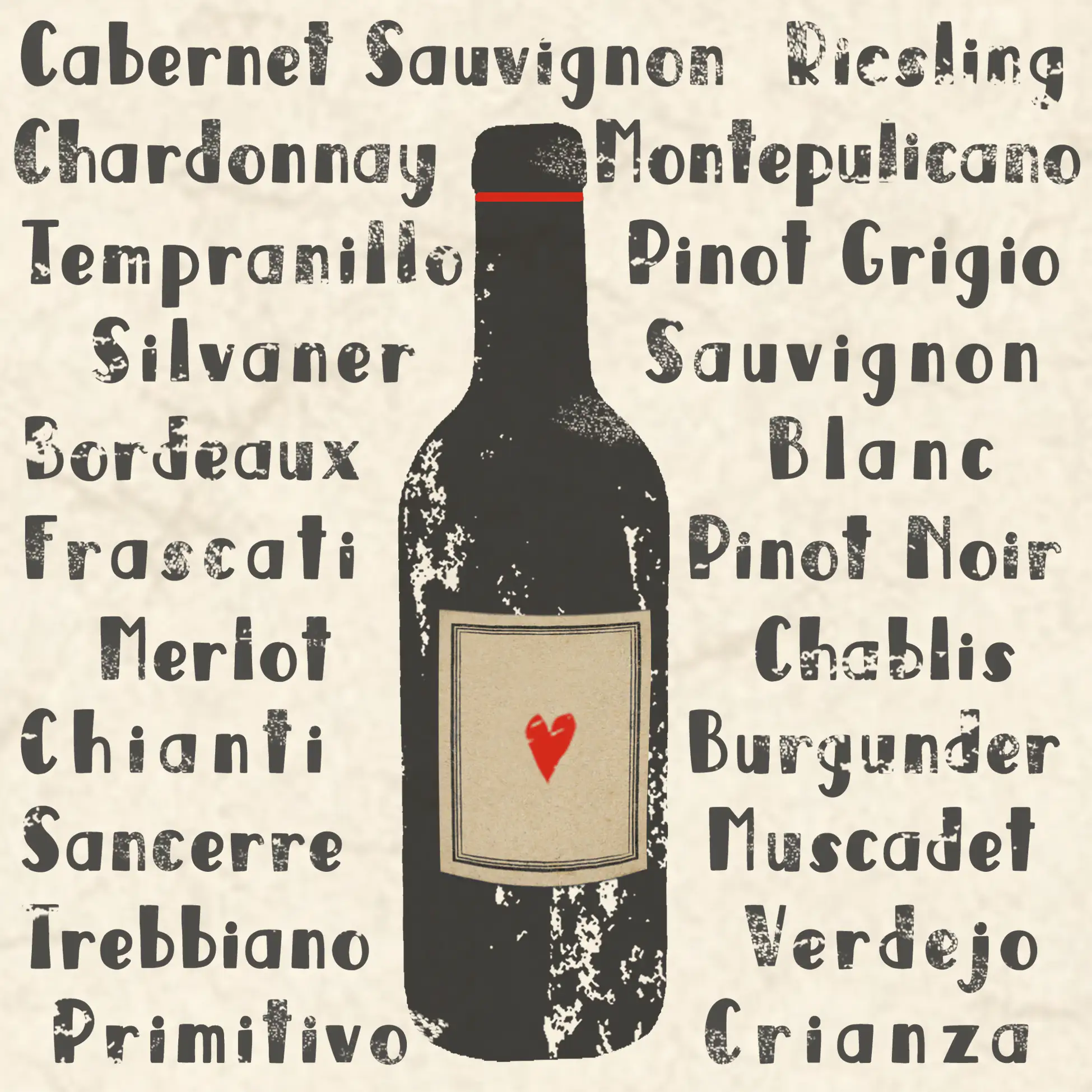 Braun & Company Servietten Motiv Lieblingswein 33 x 33 cm - 20er Pack