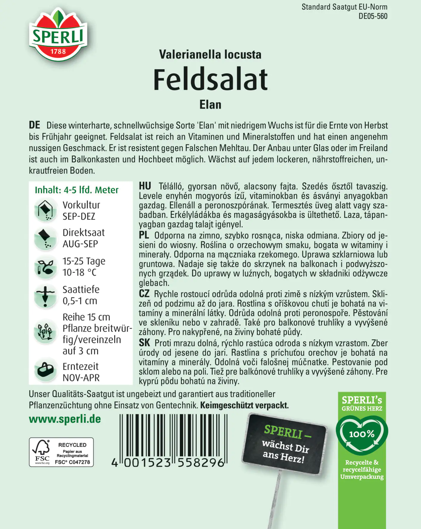 Sperli Feldsalat Elan Sperli Feldsalat Elan