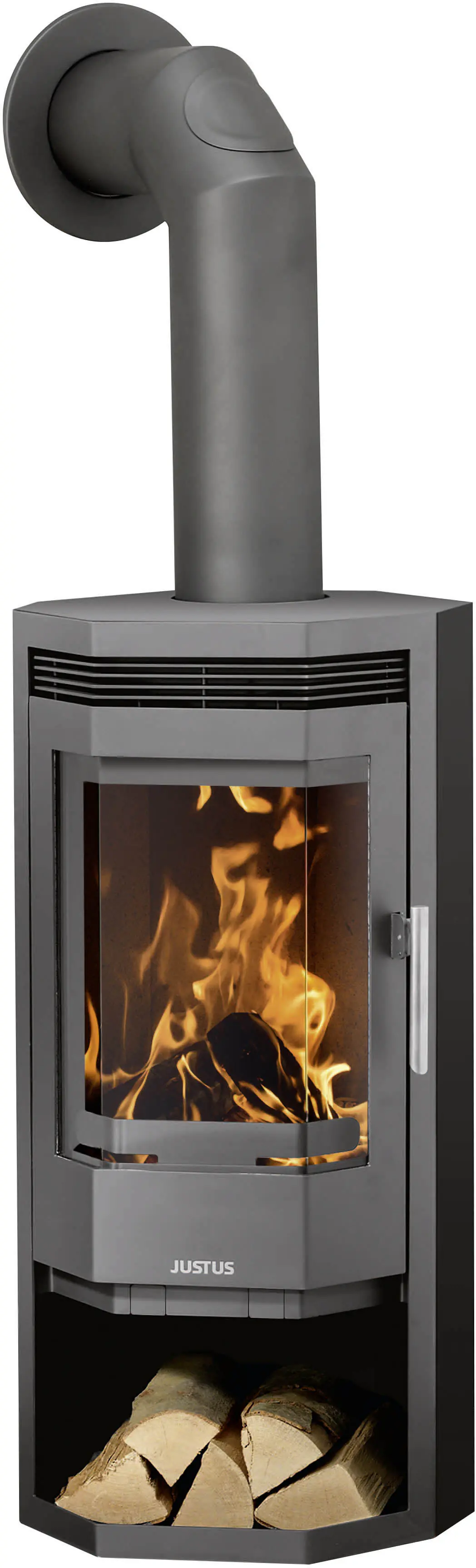 Justus Kaminofen Usedom 5 II Stahl gussgrau 5,5 kW