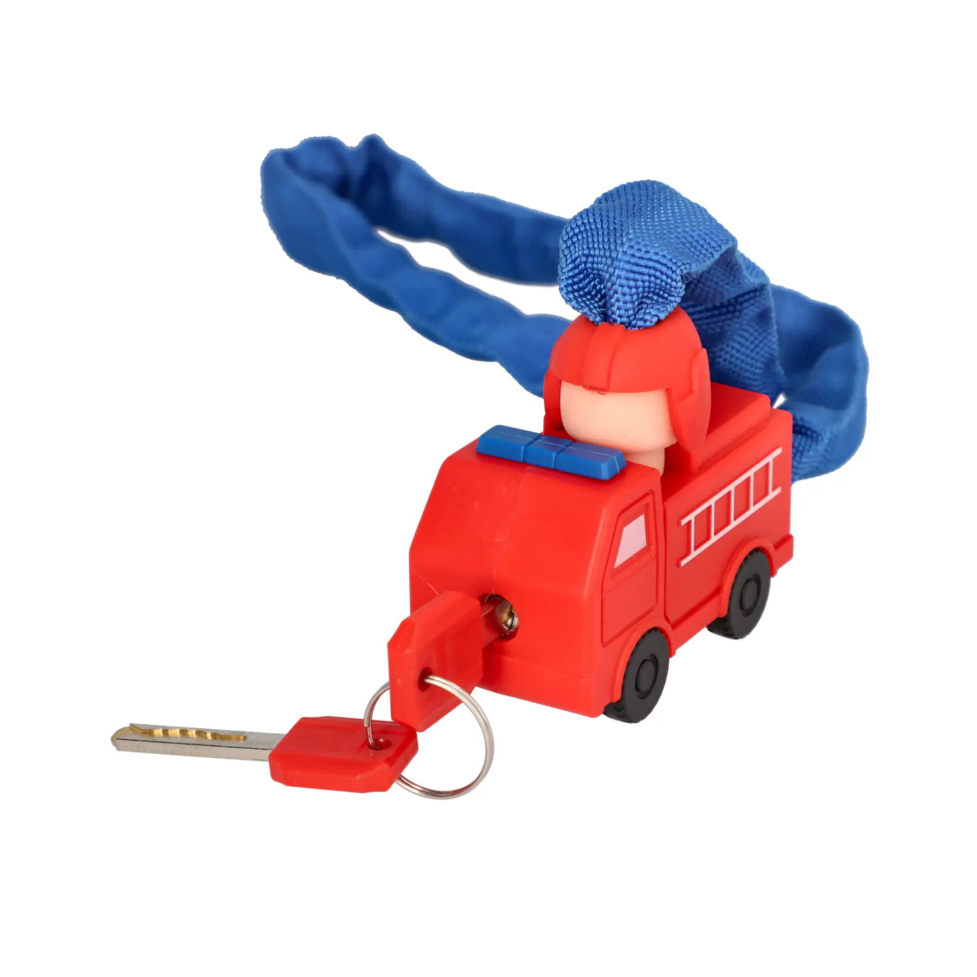 Fischer Kinderschloss Fahrrad Feuerwehr CK65/28 65 cm x Ø 3,8 mm rot/blau