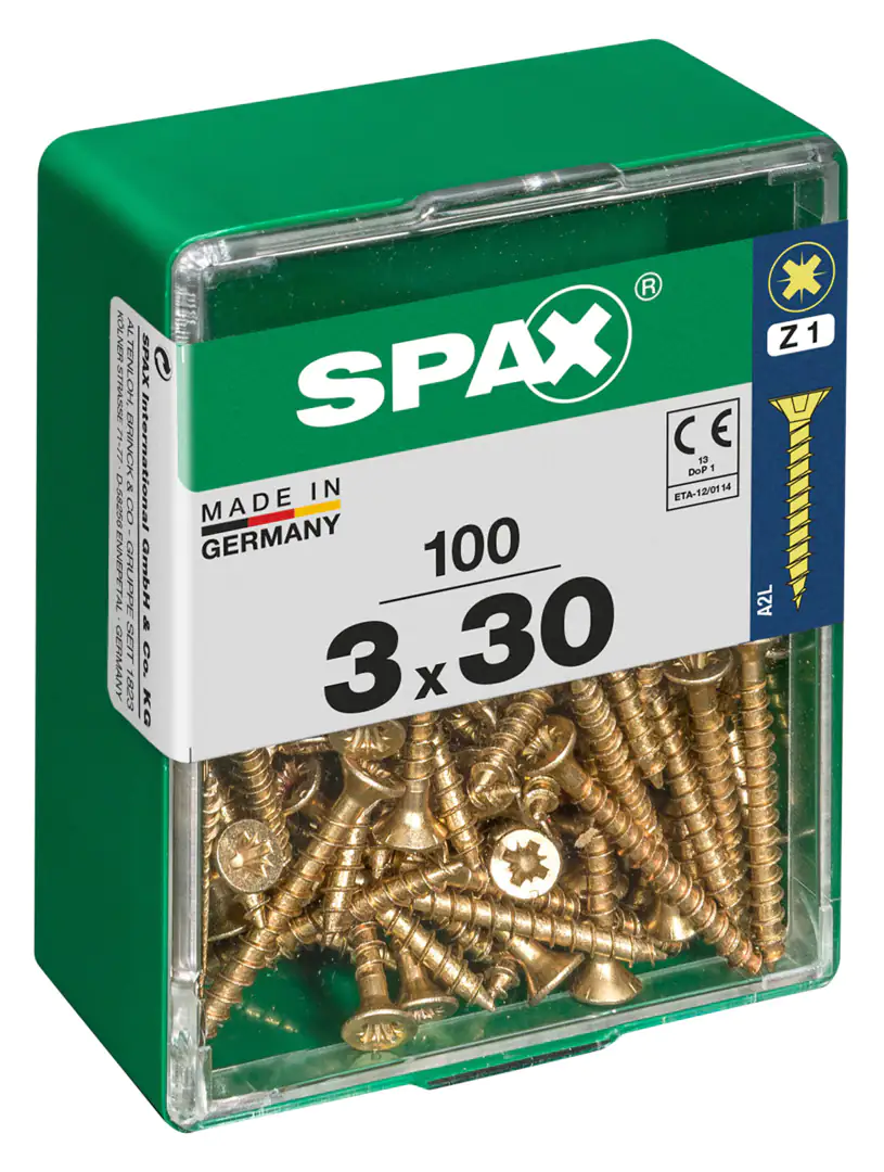 Spax Universalschrauben 3.0 x 30 mm PZ 1 - 100 Stk. Spax Universalschrauben 3.0 x 30 mm PZ 1 - 100 Stk.