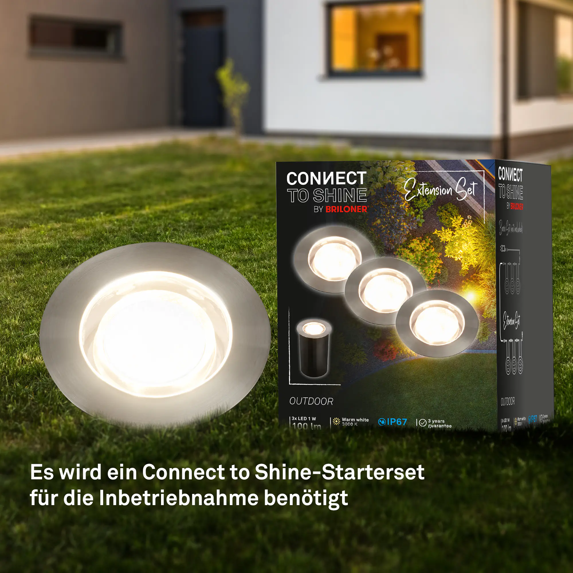Briloner LED Boden-Einbaustrahler Connect to Shine3er Ergänzungsset 3x 1W warmweiß Briloner LED Boden-Einbaustrahler Connect to Shine3er Ergänzungsset 3x 1W warmweiß