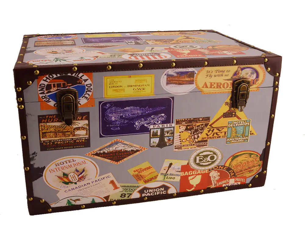 Lensing Holzbox bunt 60 x 40 x 35 cm