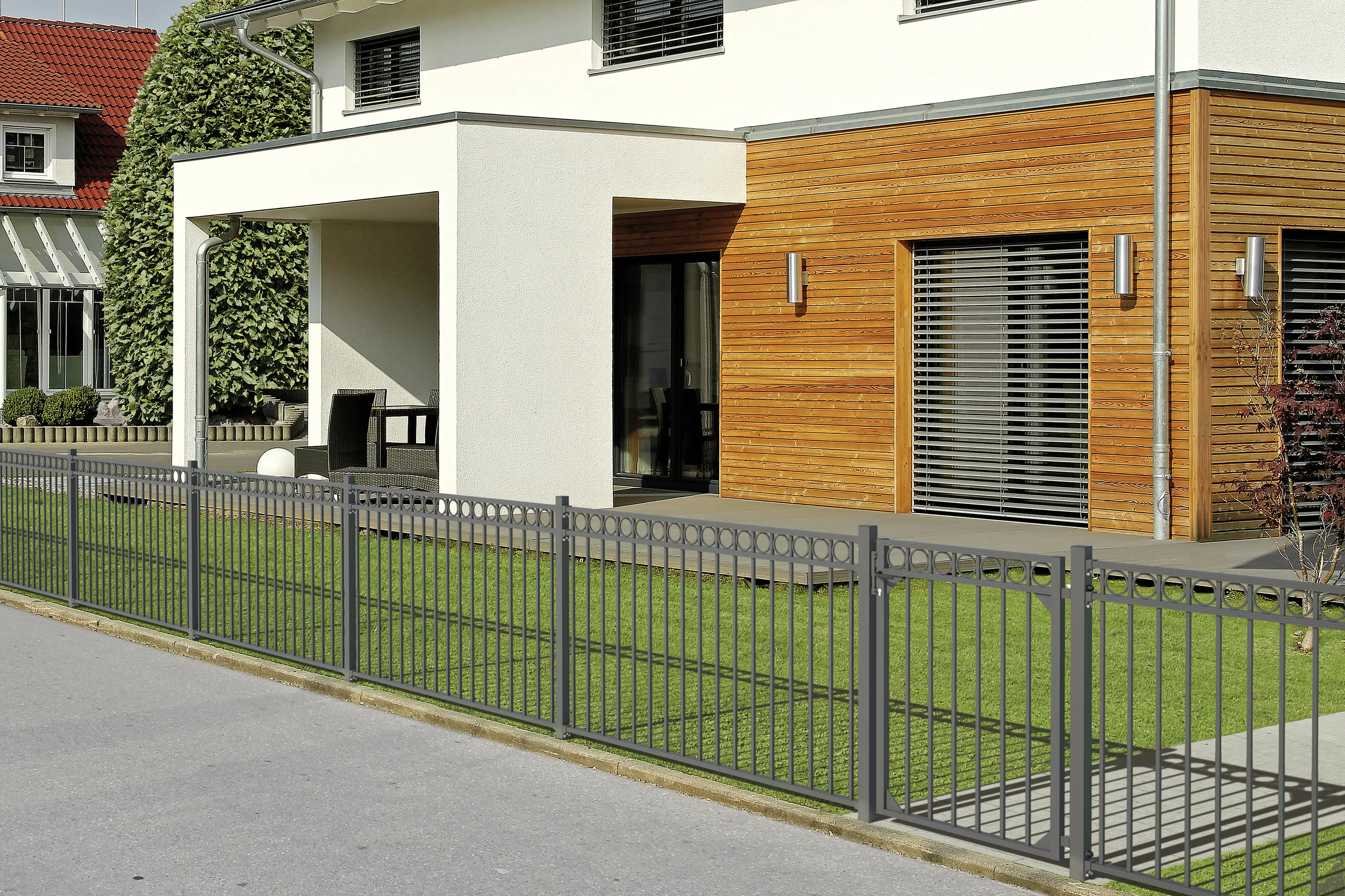 Alberts Komplettset Zaun Circle 10 m 120 cm anthrazit zA