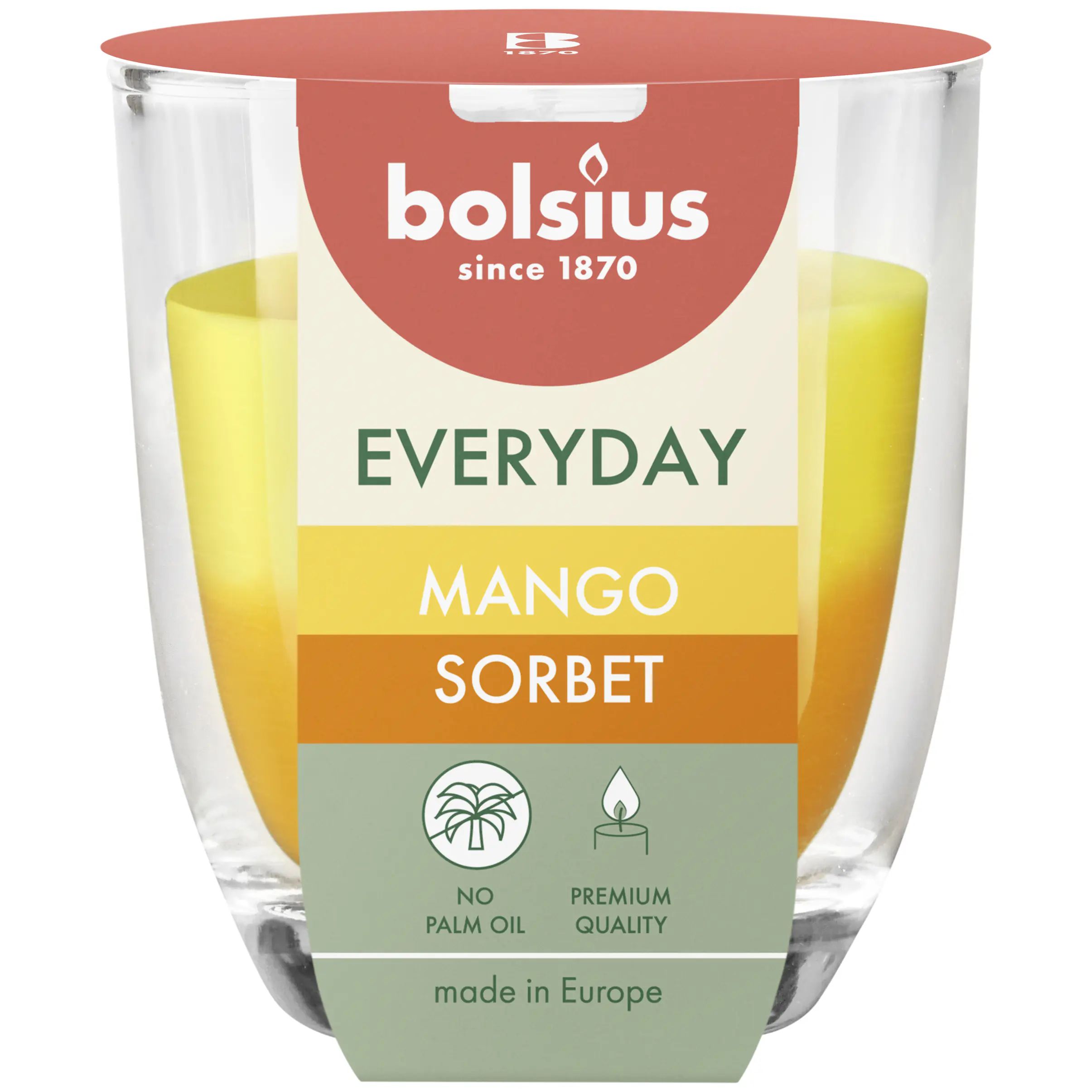 Bolsius Duftkerze im Glas Everyday Ø 7 x 8 cm mango sorbet