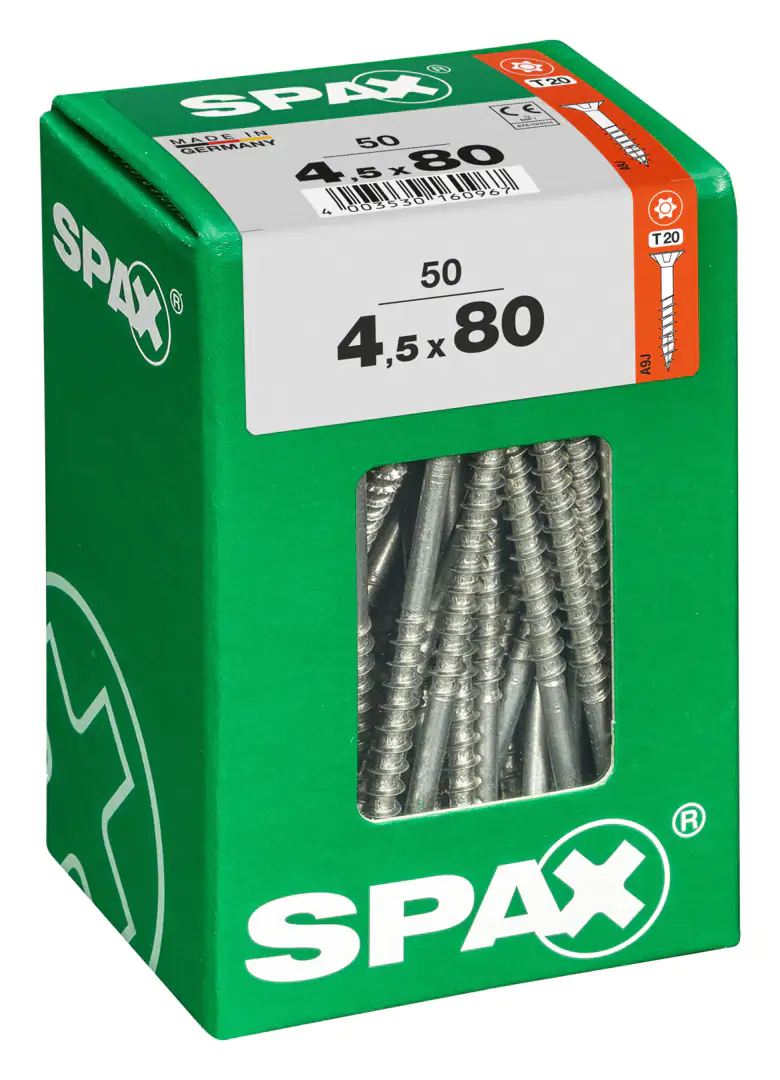 Spax Universalschrauben 4.5 x 80 mm TX 20 - 50 Stk.