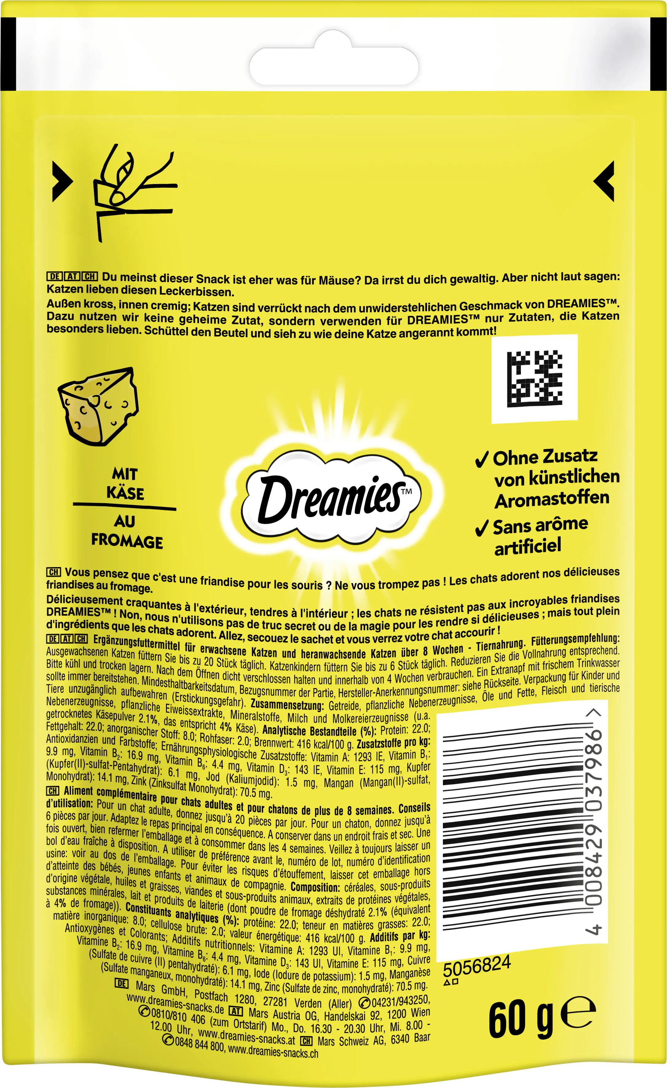 Dreamies Katzensnack Käse 60 g