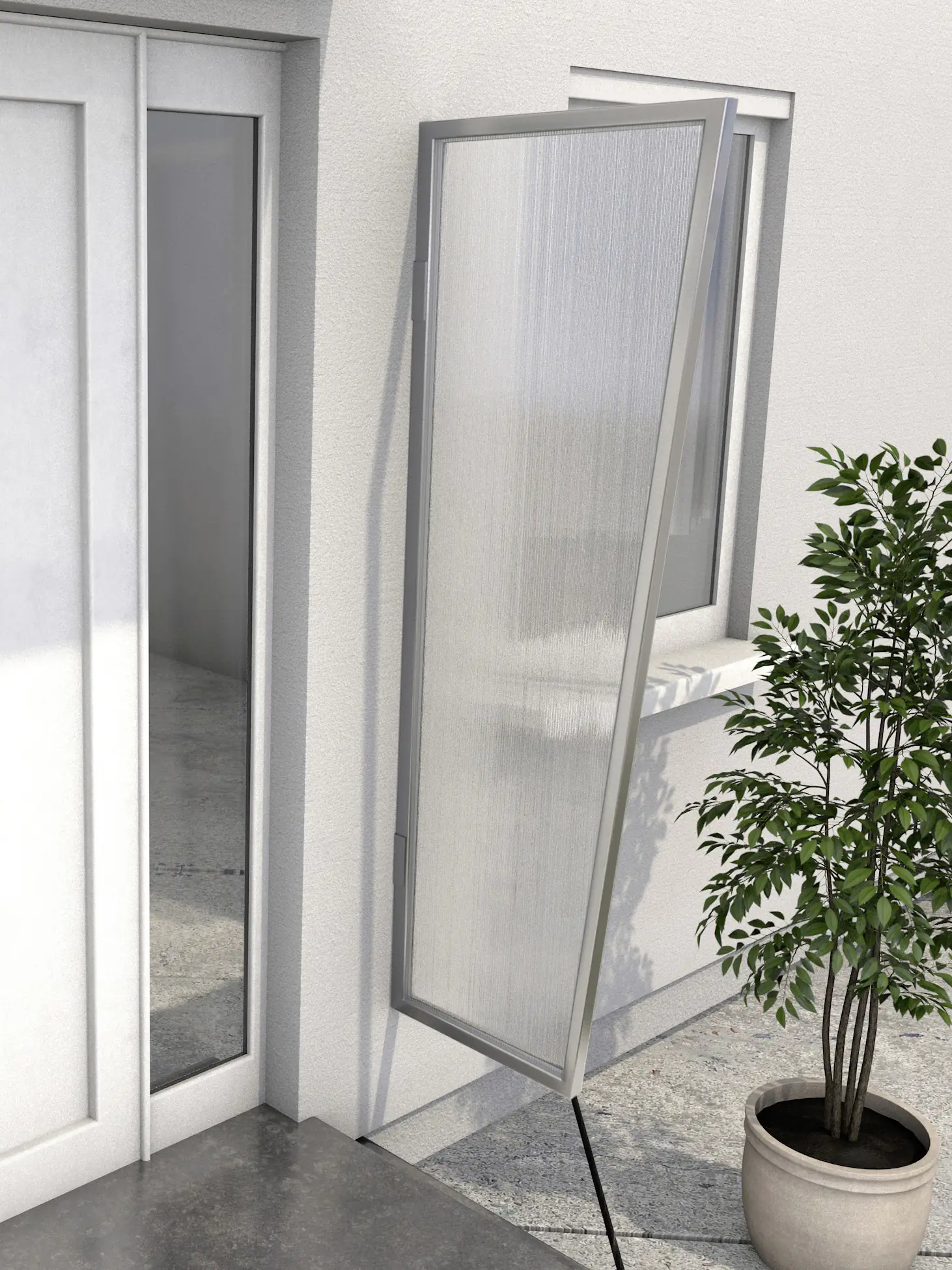 Gutta Seitenblende B2 Edelstahloptik, Polycarbonat klar