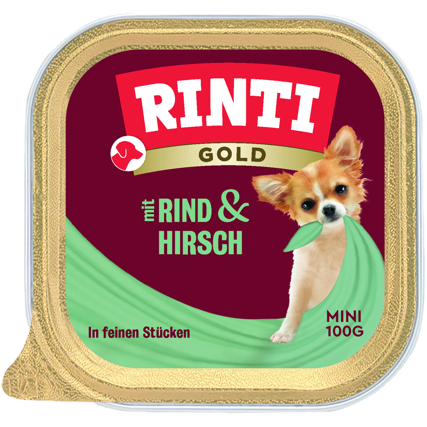 Rinti Gold mini Hundenassfutter Adult 100 g Hirsch & Rind