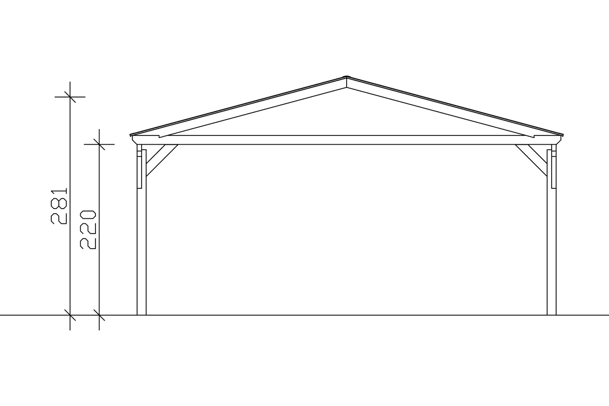 SKAN HOLZ Carport Westerwald 570 x 541 cm, lasiert in Weiß