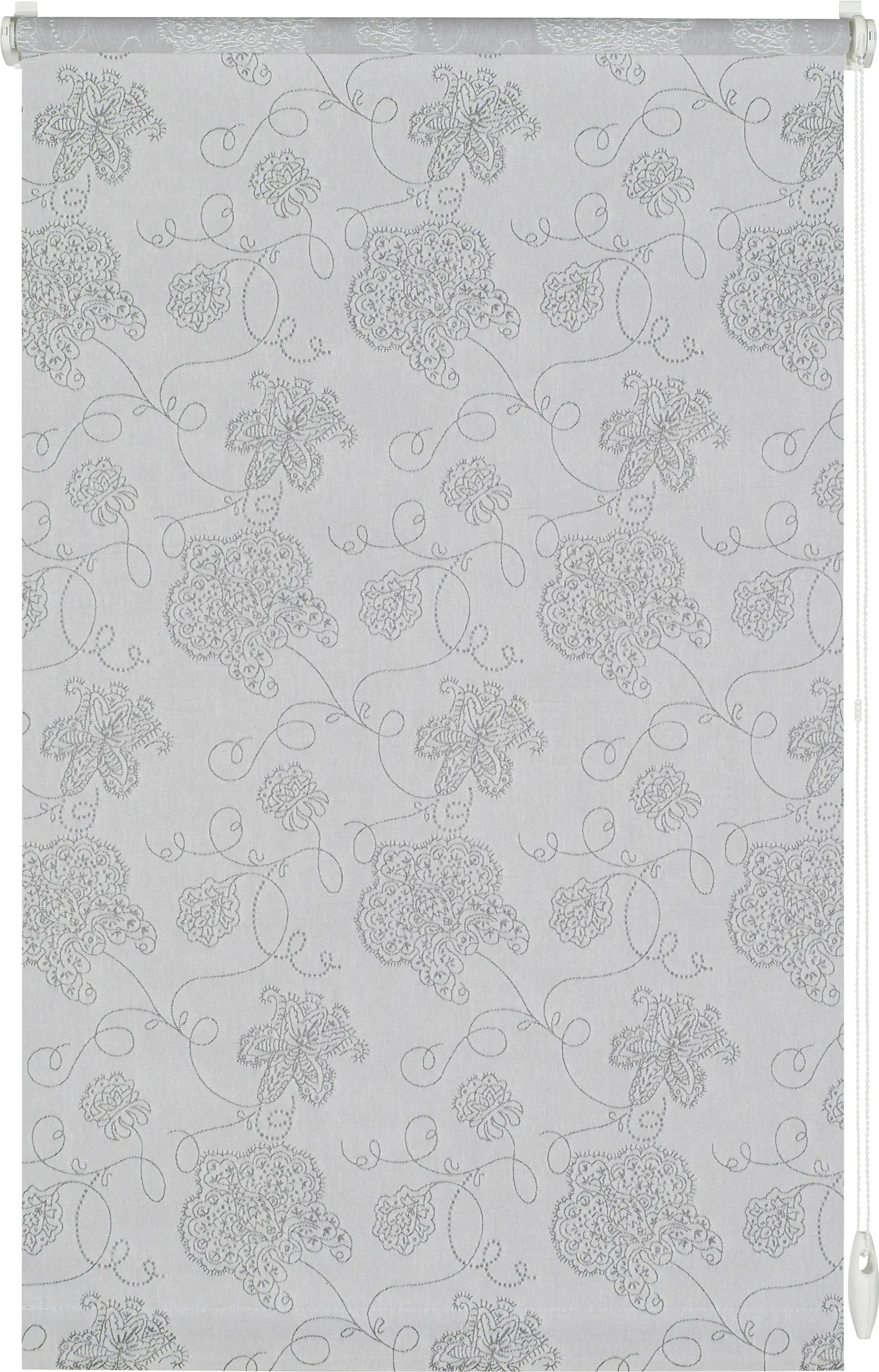 Gardinia EasyFix Rollo bestickt silber 120 x 150 cm