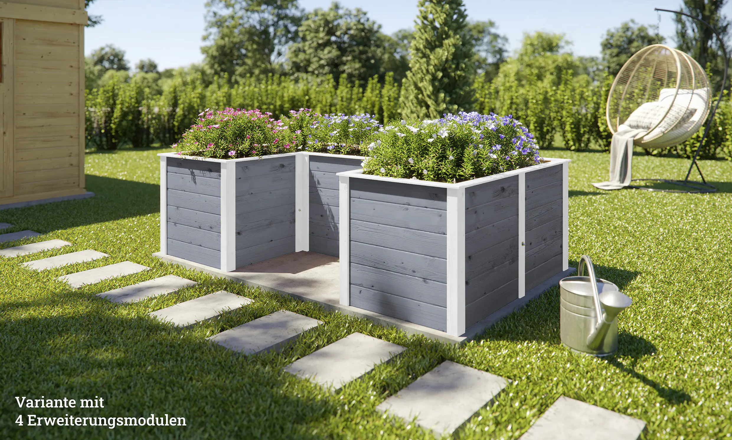 Weka Ergänzungssatz Hochbeet Modular , 21 mm, grau, 67 cm