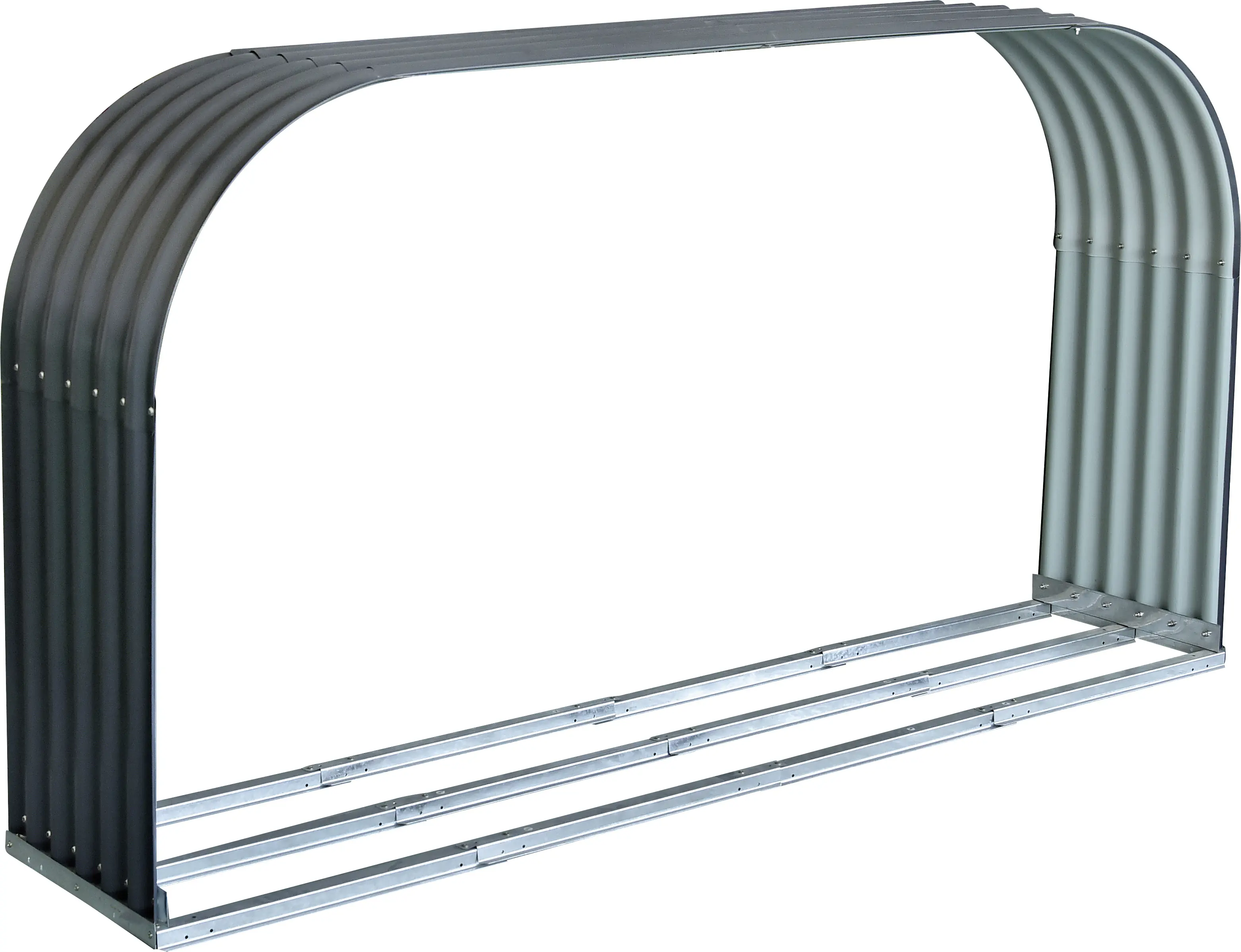 Florawolrd Kaminholzunterstand Flachbogen anthrazit 212 x 46 cm 