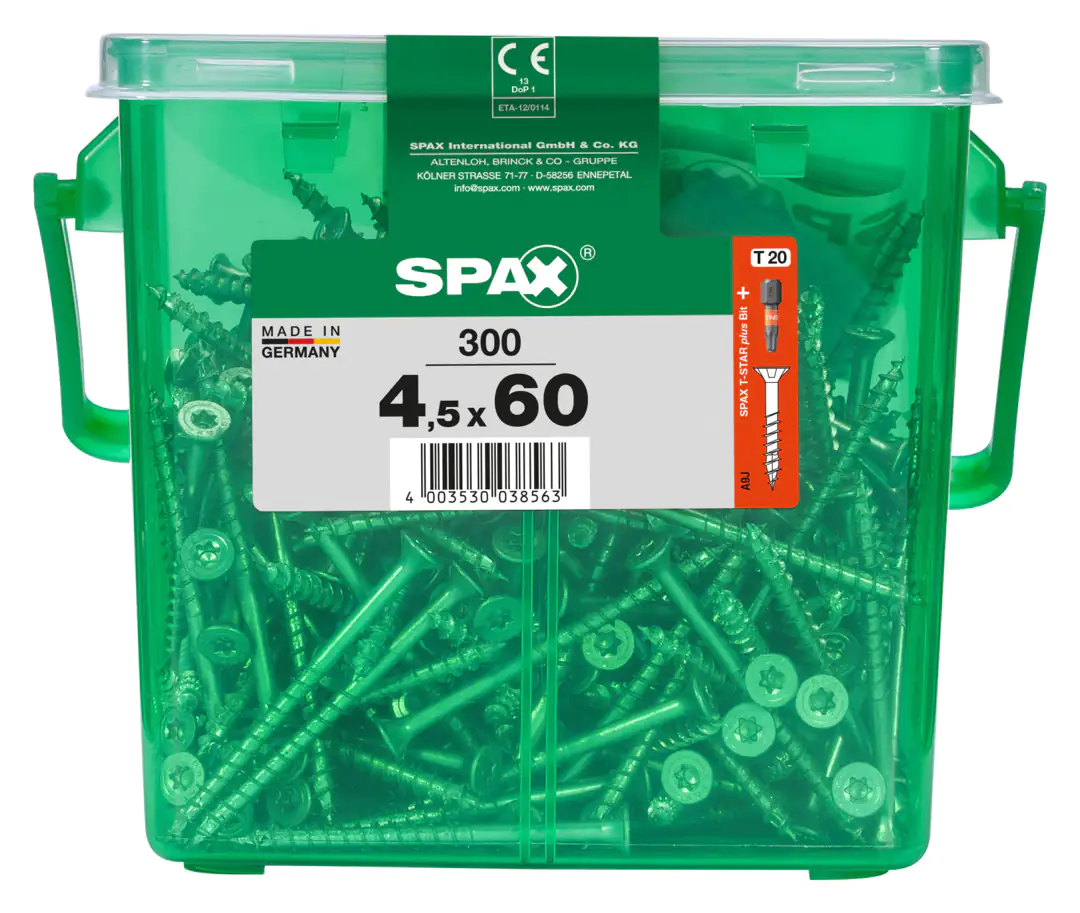Spax Universalschrauben 4.5 x 60 mm TX 20 - 300 Stk. Spax Universalschrauben 4.5 x 60 mm TX 20 - 300 Stk.