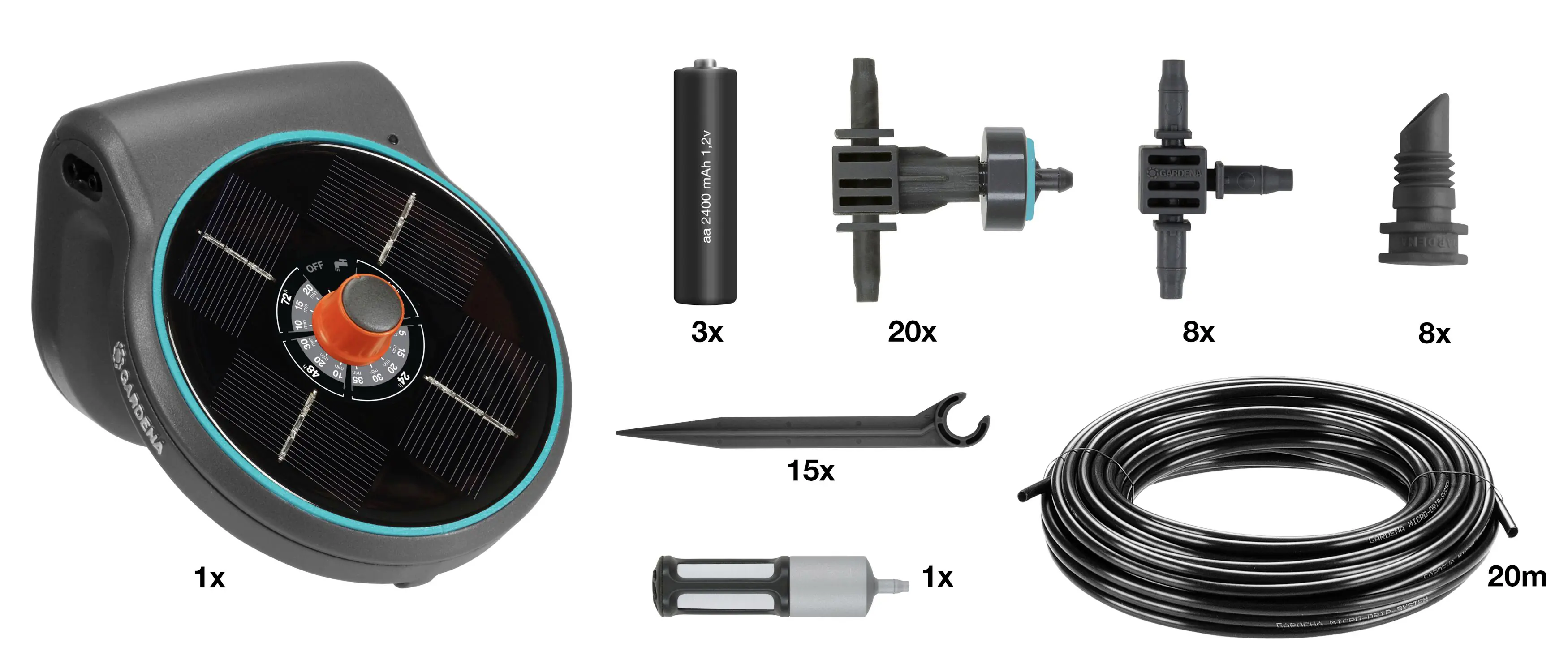 Gardena Solar-Bewässerung AquaBloom Set für bis zu 20 Pflanzen
