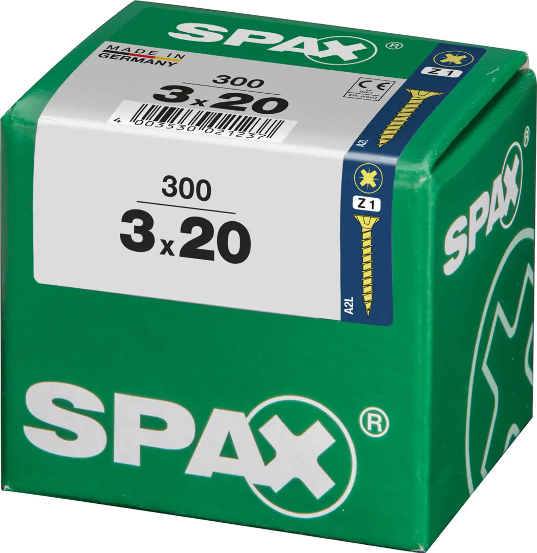 Spax Universalschrauben 3.0 x 20 mm PZ 1 - 300 Stk.