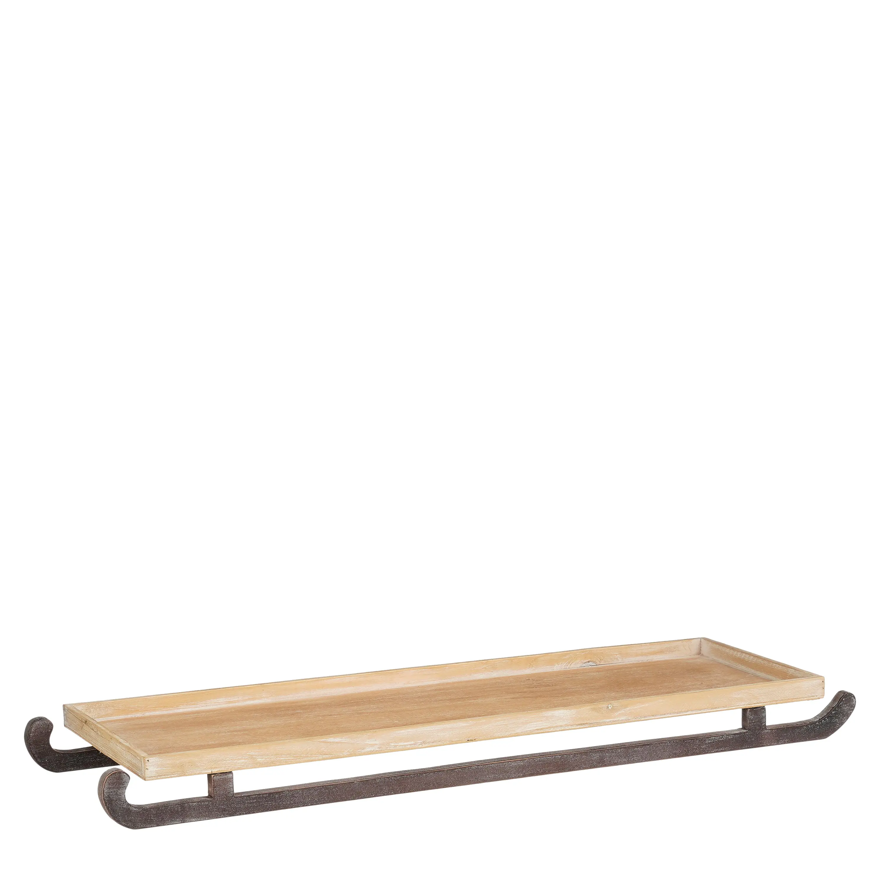 Mica Decorations Tablett in Schlittenform 86,5 x 28 cm natur/braun 