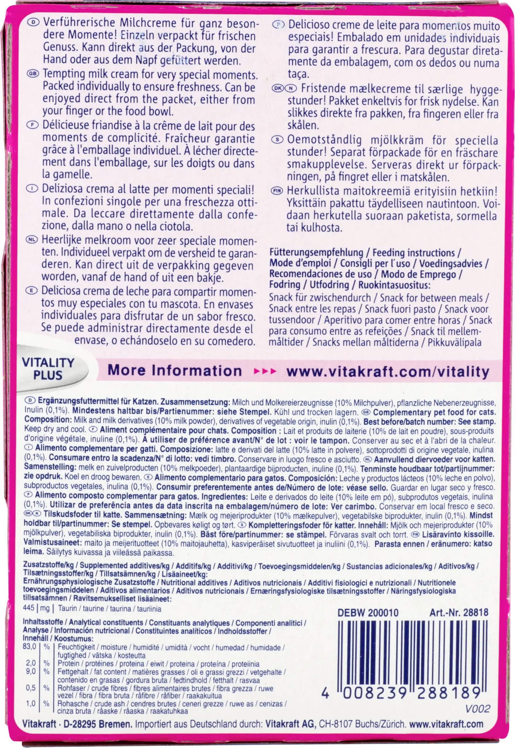 Vitakraft Milky Melody Pur 7 Stück / 70 g