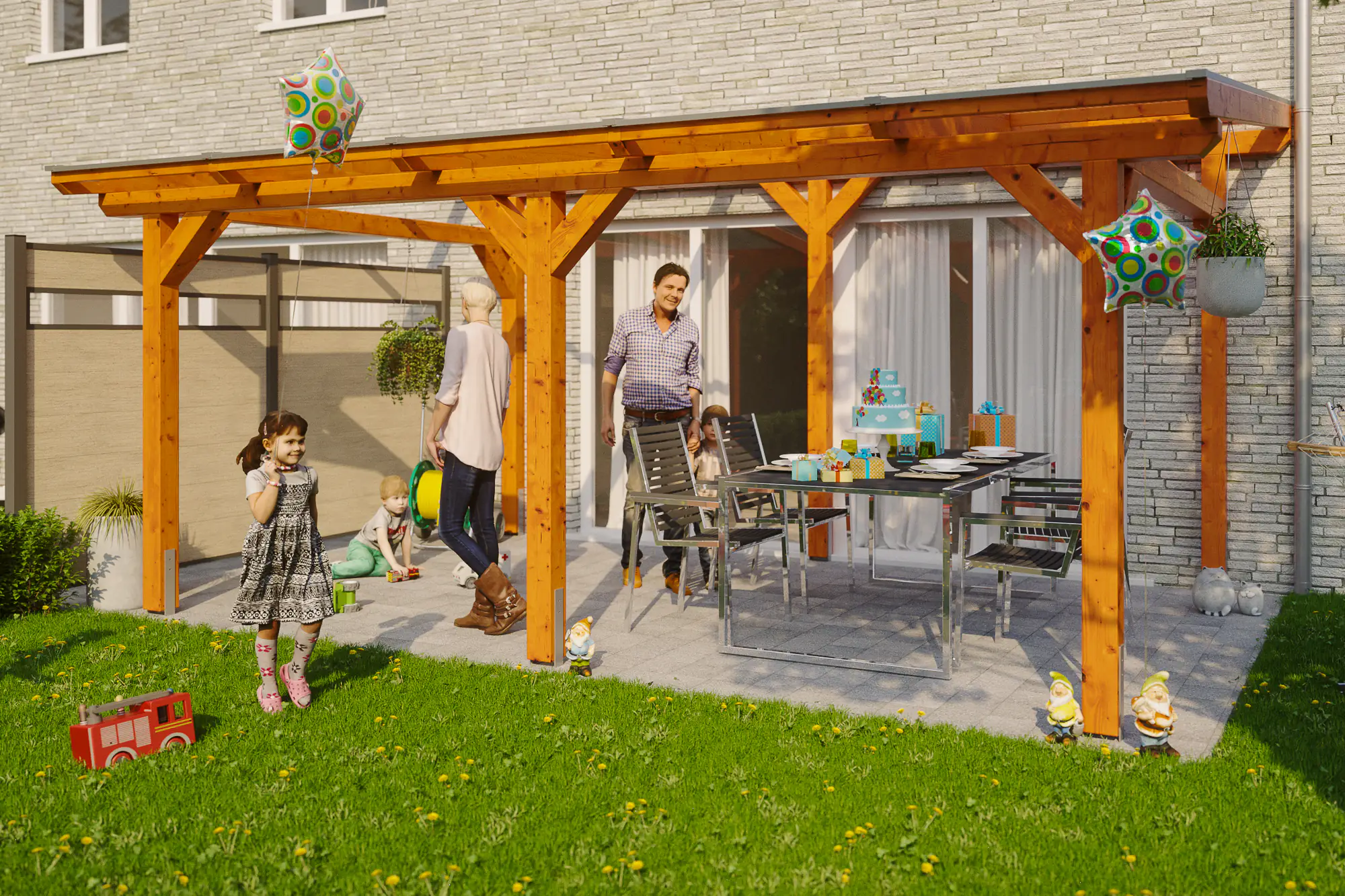 SKAN HOLZ Terrassenüberdachung Siena 541 x 350 cm Leimholz