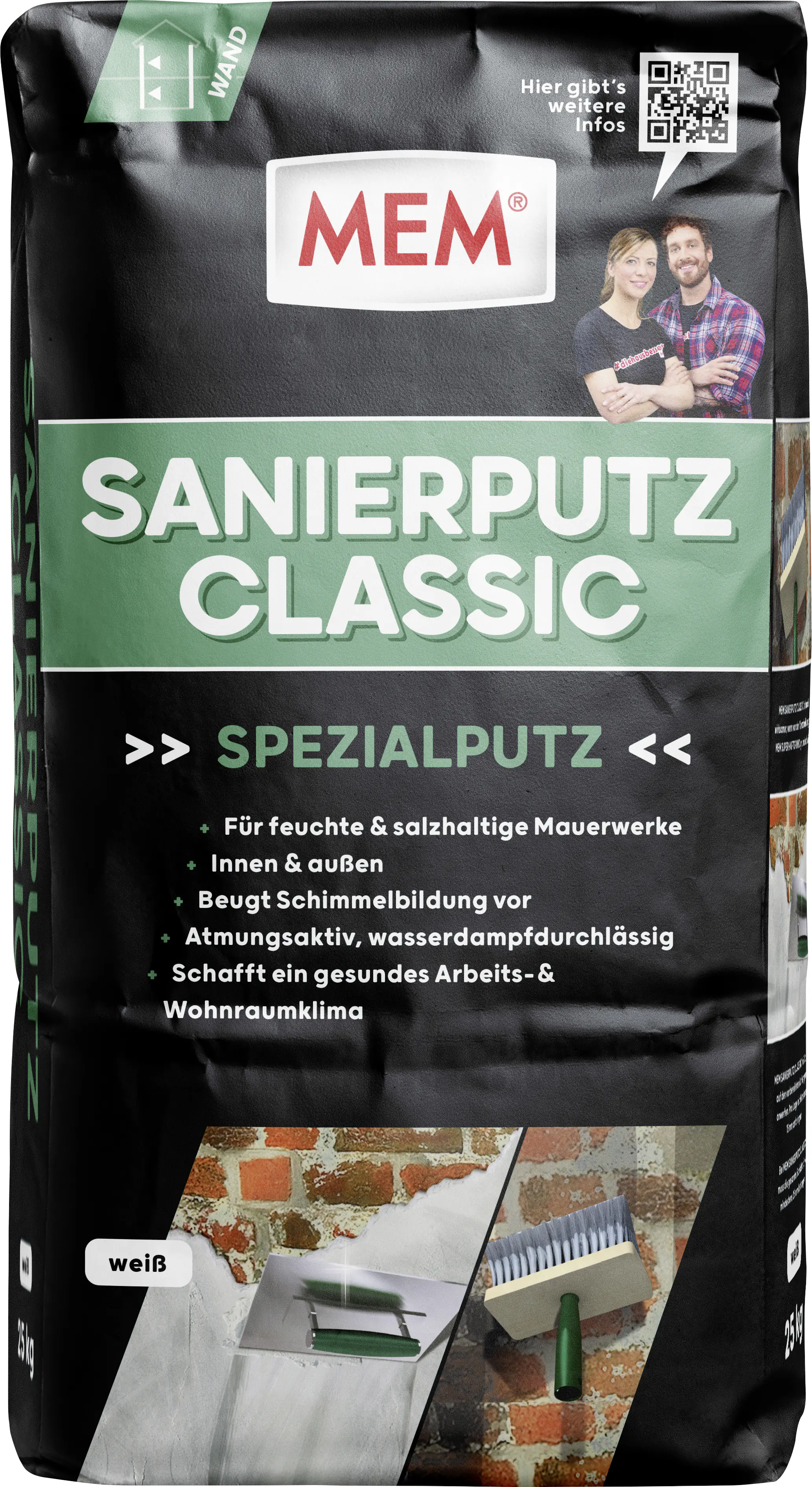 MEM Sanierputz Classic 25 kg weiß