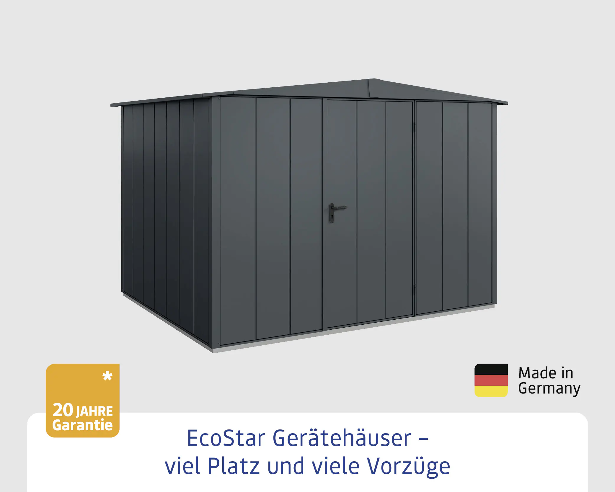 EcoStar Gerätehaus Elegant-S Typ 3 anthrazitgrau323,6 x 247,7 x 219,4 cm