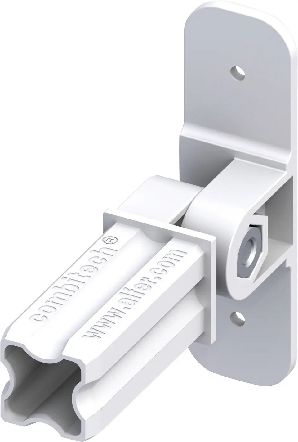 alfer Gelenk-Flansch-Verbinder, 1 Zapfen 23.5 mm Kunststoff glatt weiss