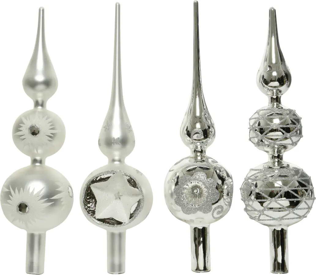 Kaemingk Weihnachtsbaumspitze Glas silber 31 cm Kaemingk Weihnachtsbaumspitze Glas silber 31 cm