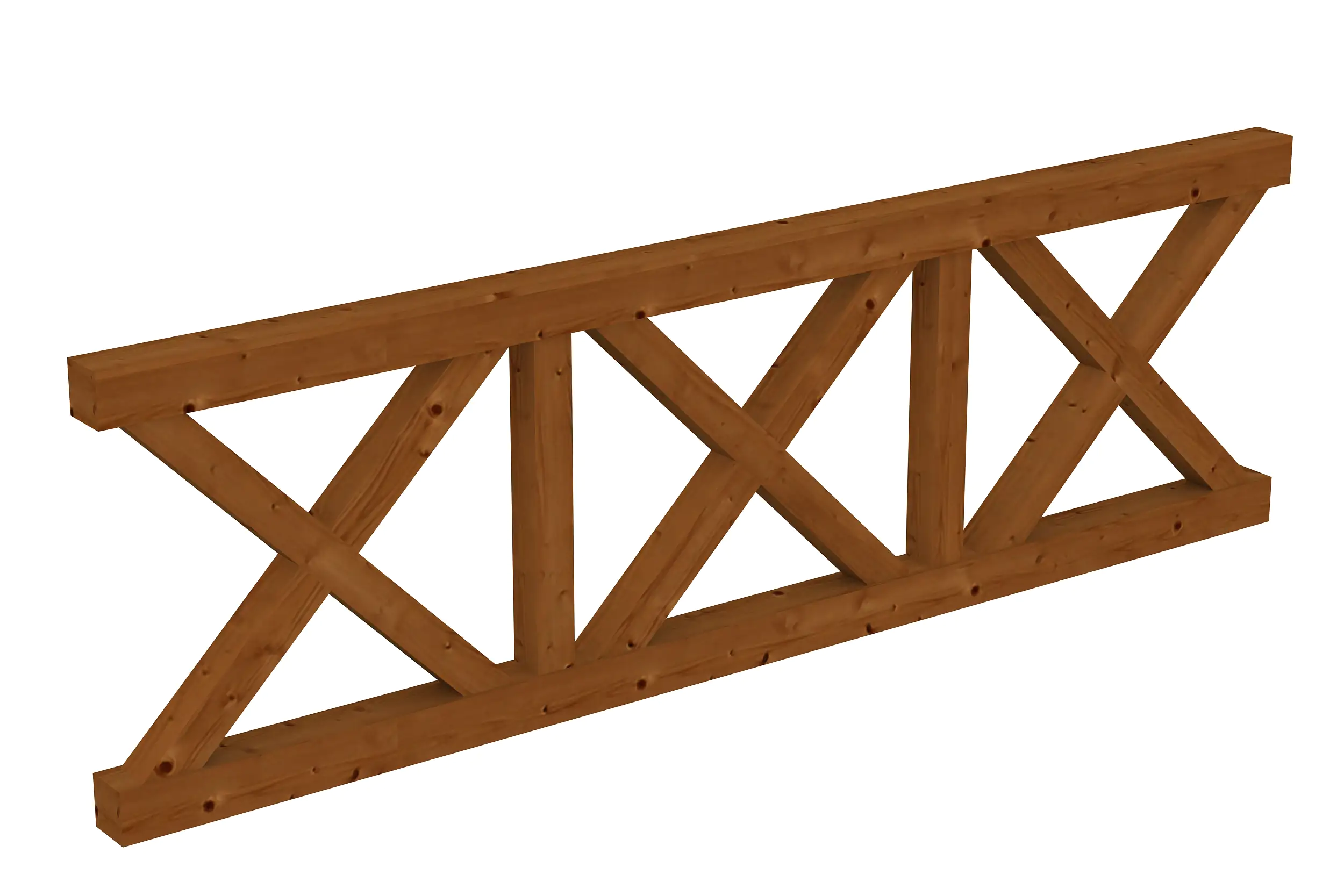 SKAN HOLZ Brüstung Andreaskreuz 270 x 84 cm, Fichte, lasiert in Nussbaum