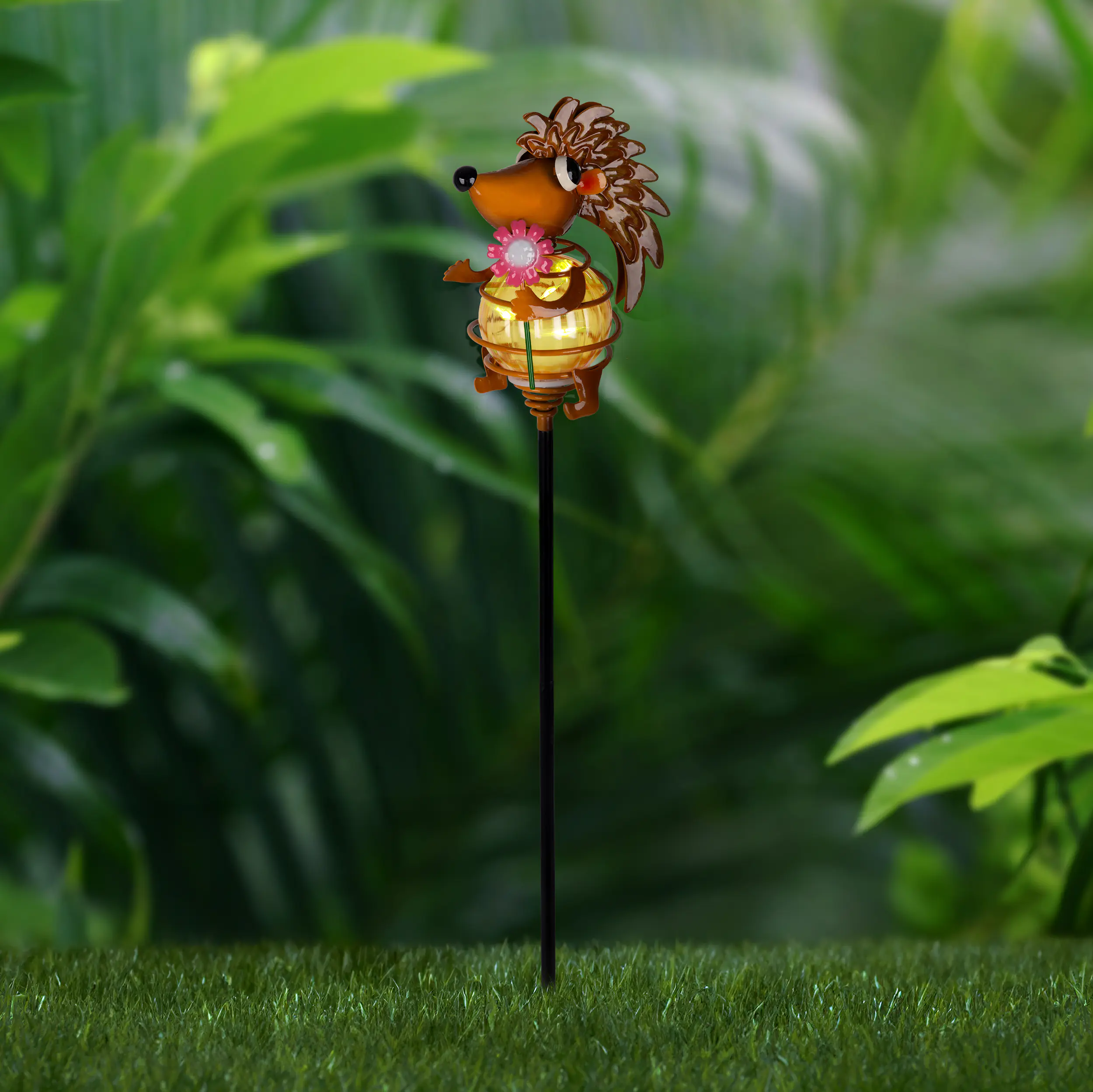 Light & More LED Solar Erdspieß Igel braun