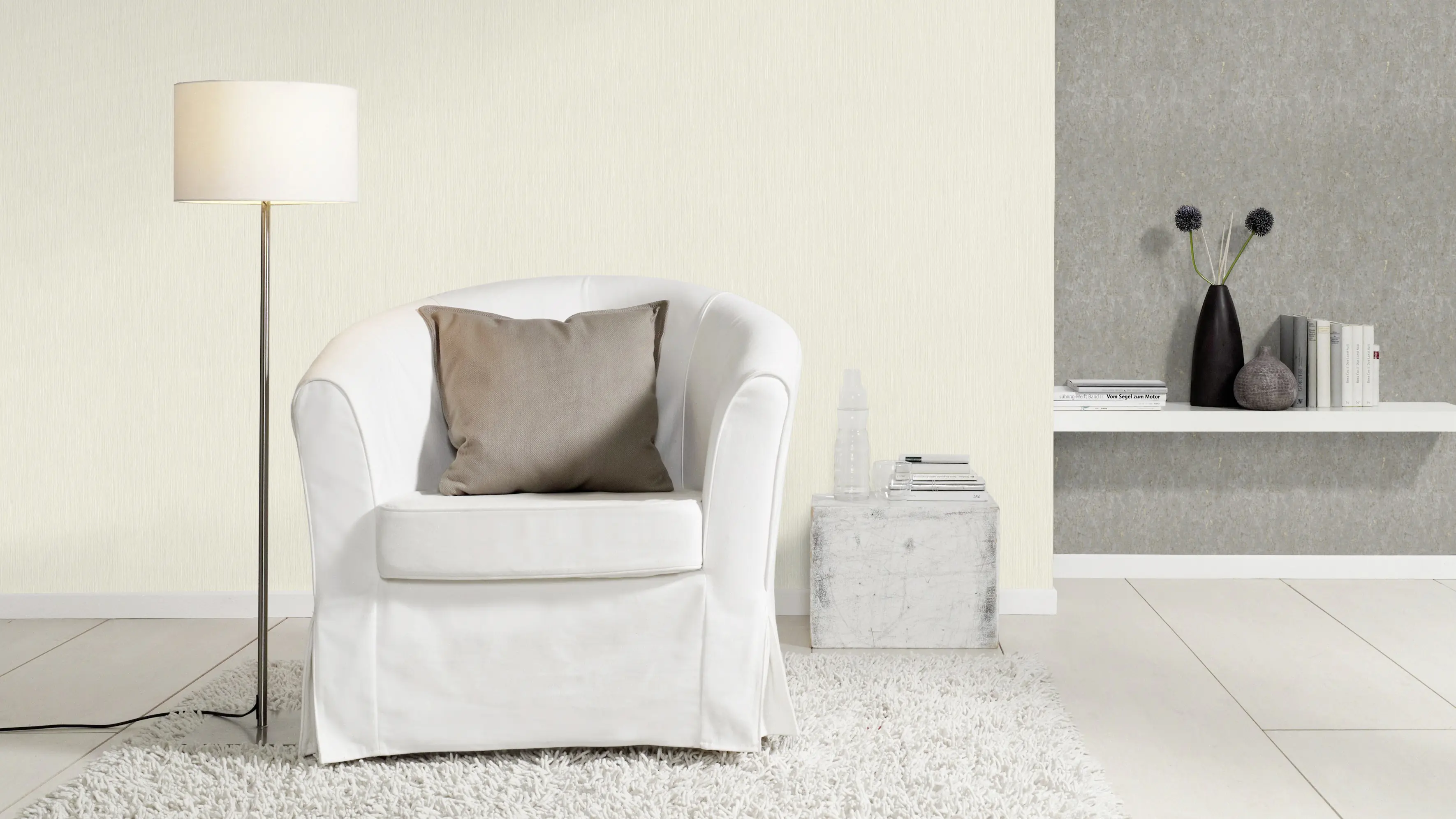 Rasch Vliestapete 537628 Creme-Creme dunkel Uni 10,05 m x 0,53 m