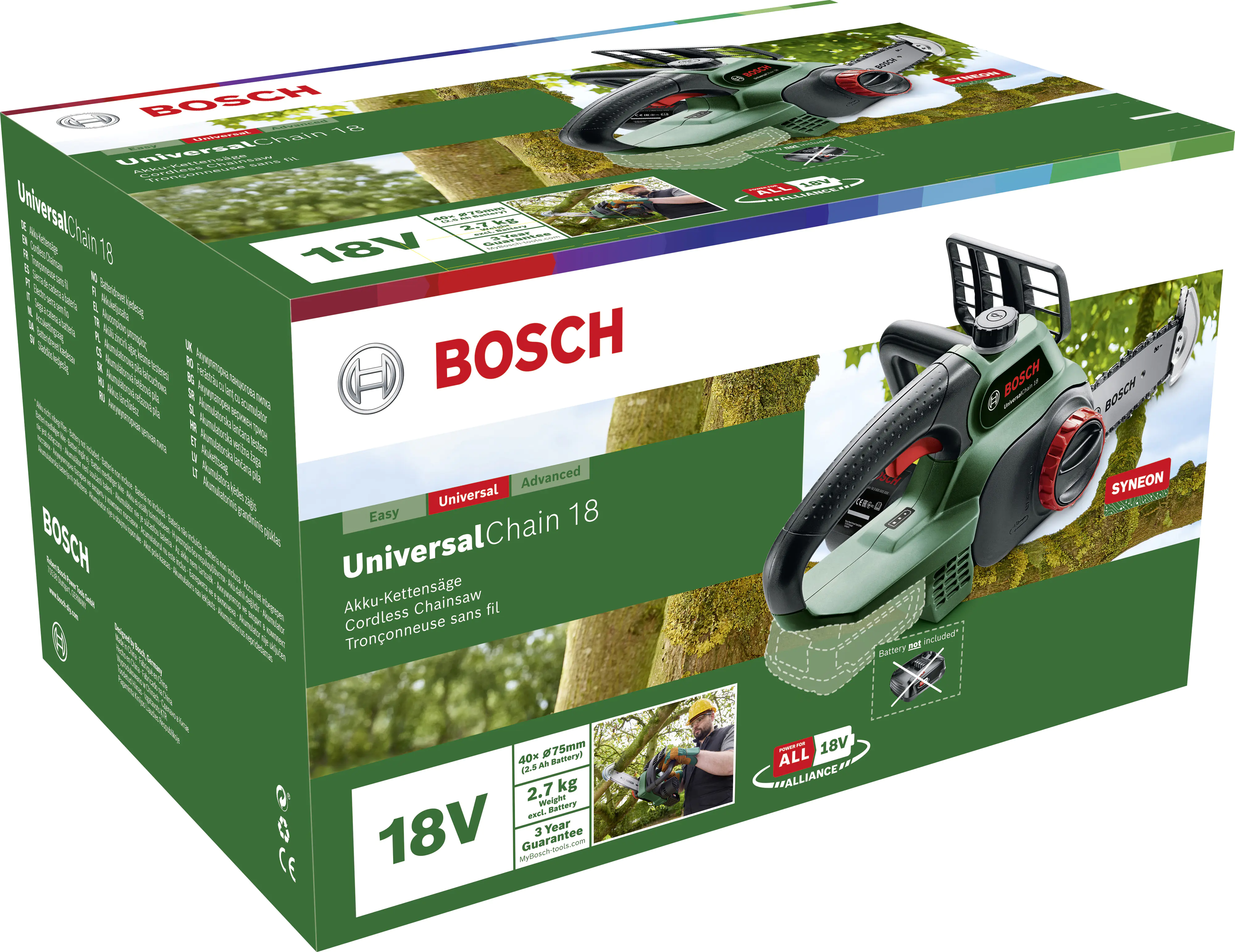 Bosch Akku-Kettensäge UniversalChain 18 18V 2,5 Ah Solo Bosch Akku-Kettensäge UniversalChain 18 18V 2,5 Ah Solo