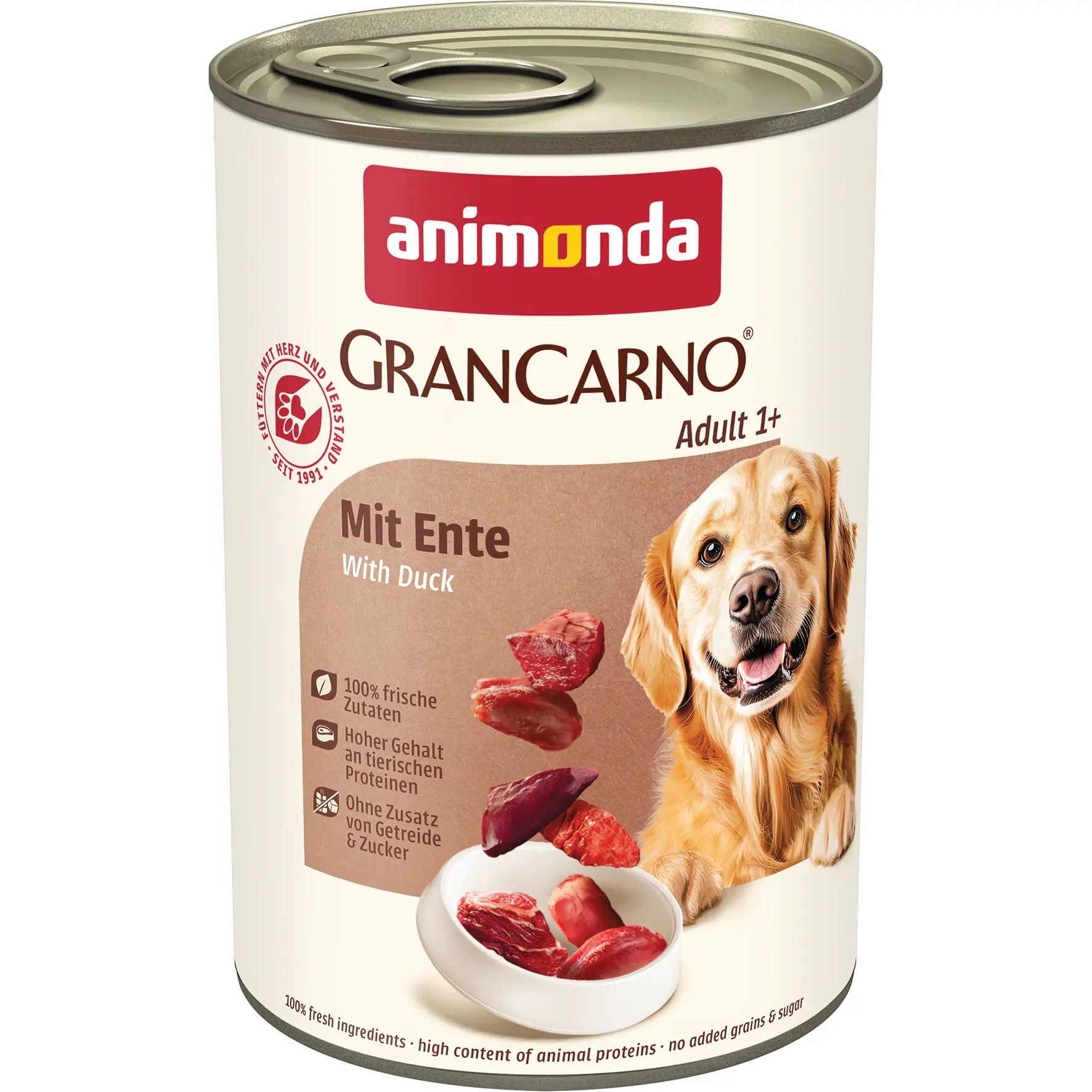 Animonda GranCarno Hundenassfutter Adult getreidefrei 400 g Ente