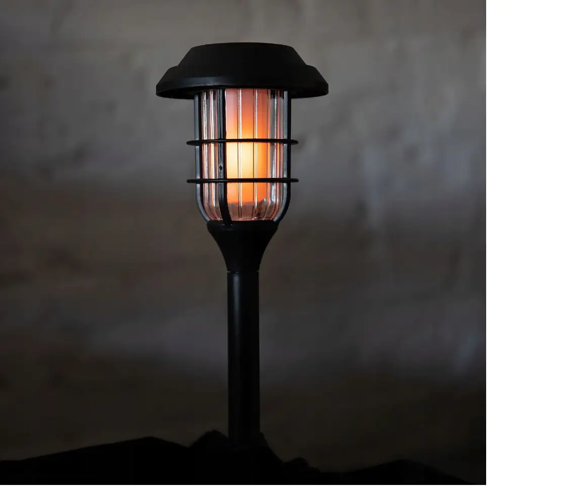 LED Solarleuchte schwarz 35 cm